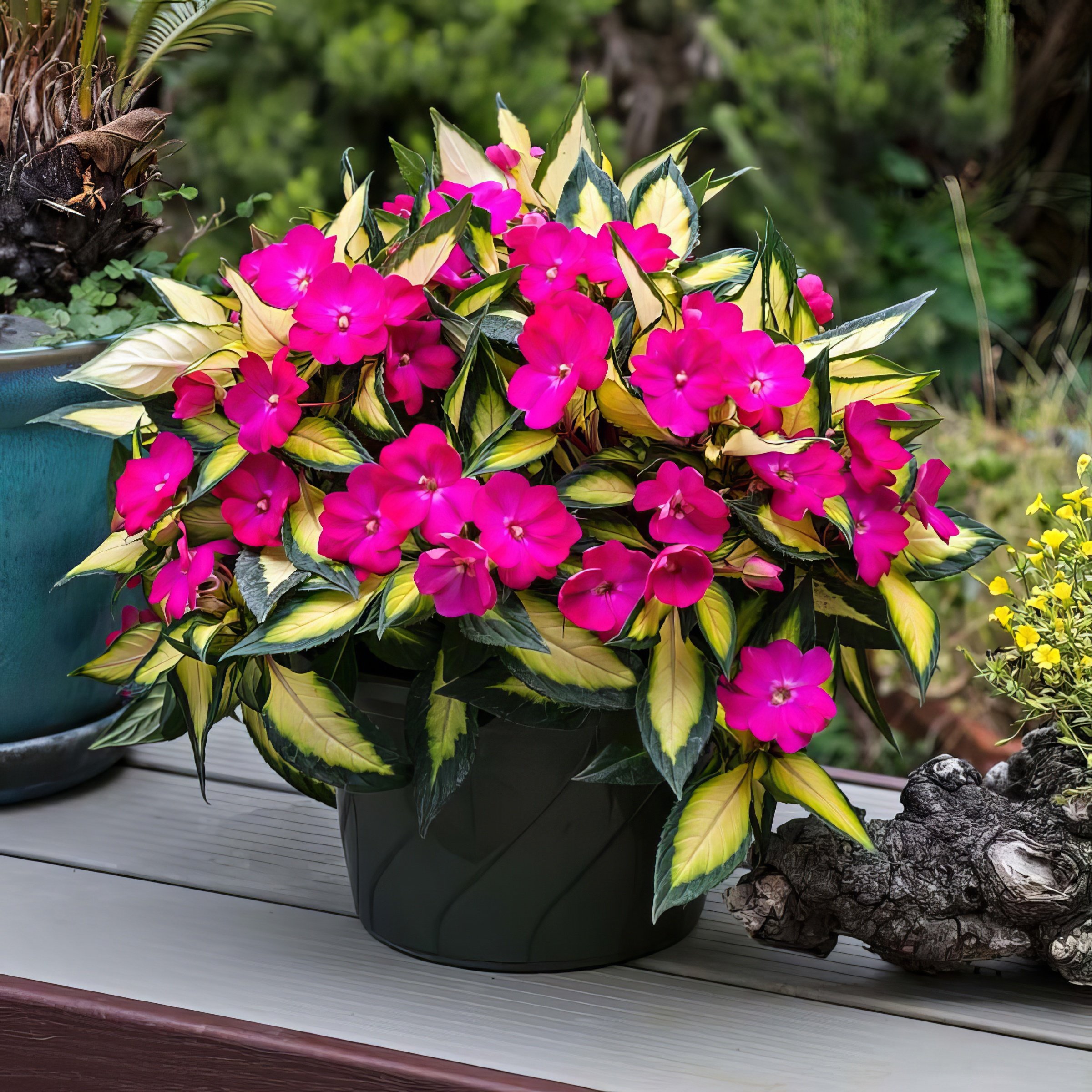 National Plant Network LW2599 Pink Sunpatiens Compact Tropical Rose in 4 Inch(es) Pot 3 -Pack