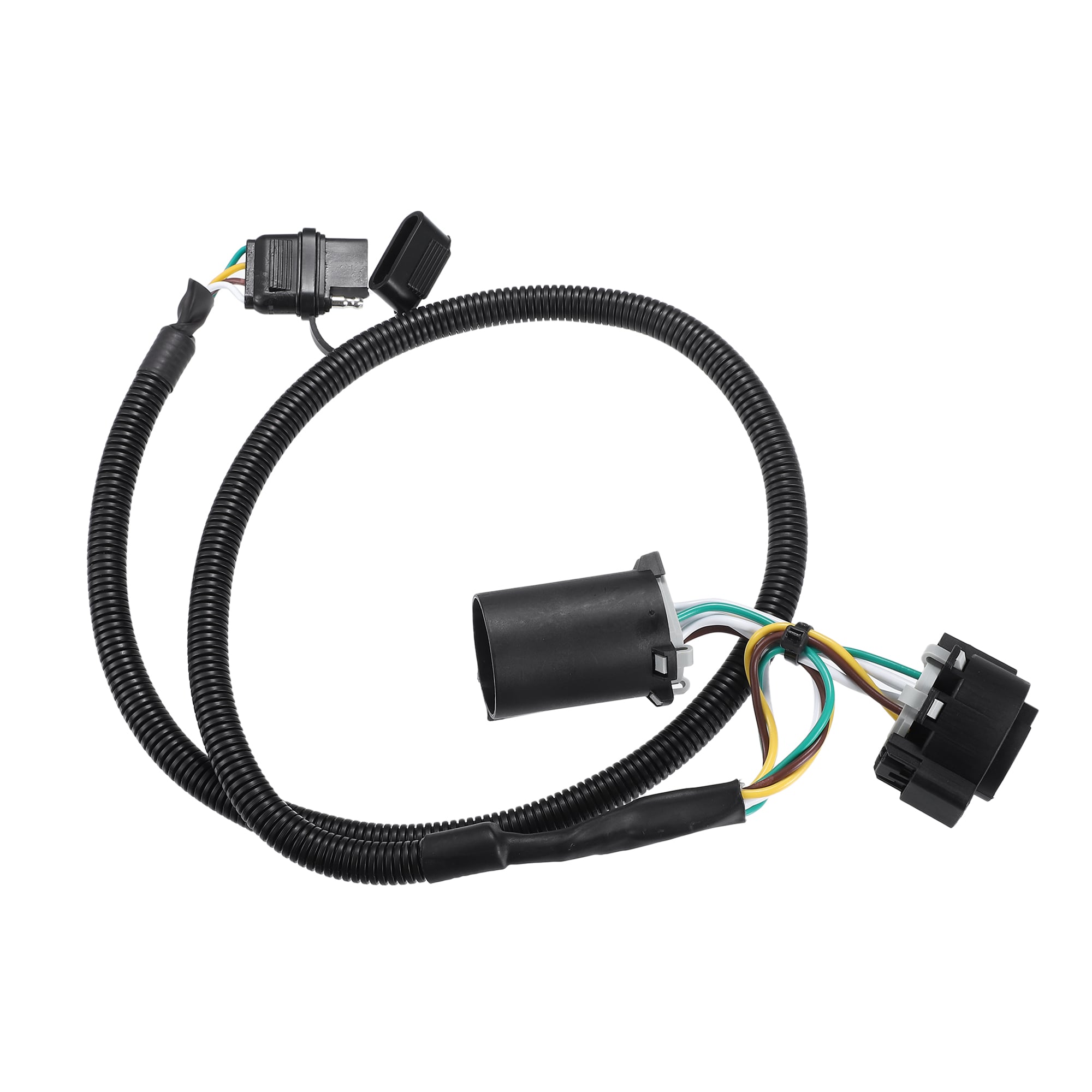 Unique Bargains 7 Way to 4 Way Flat Trailer Wiring Harness for Chevrolet Silverado for GMC Sierra / Trailer Wire Extension / Durable / 1pc Black