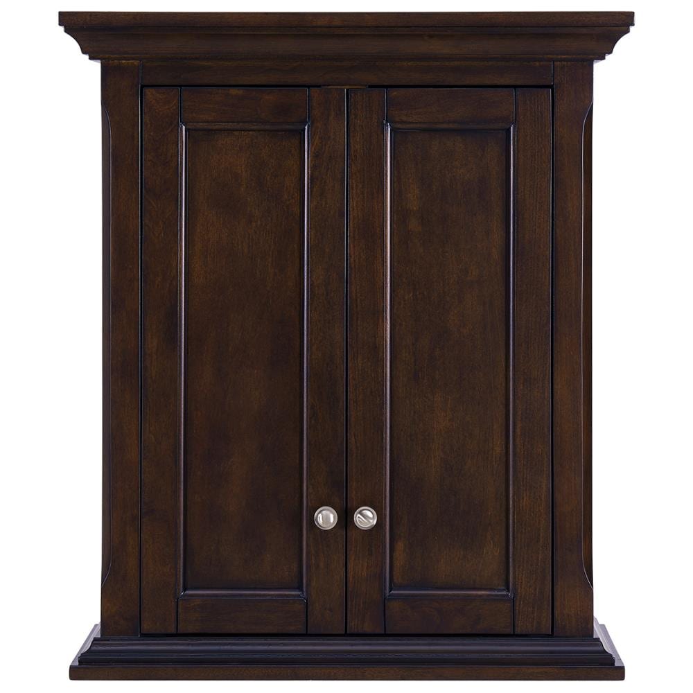 Scott Living 2026WC-24-202 Roveland 24-in W x 28-in H x 10-in D Mahogany Bathroom Wall Cabinet