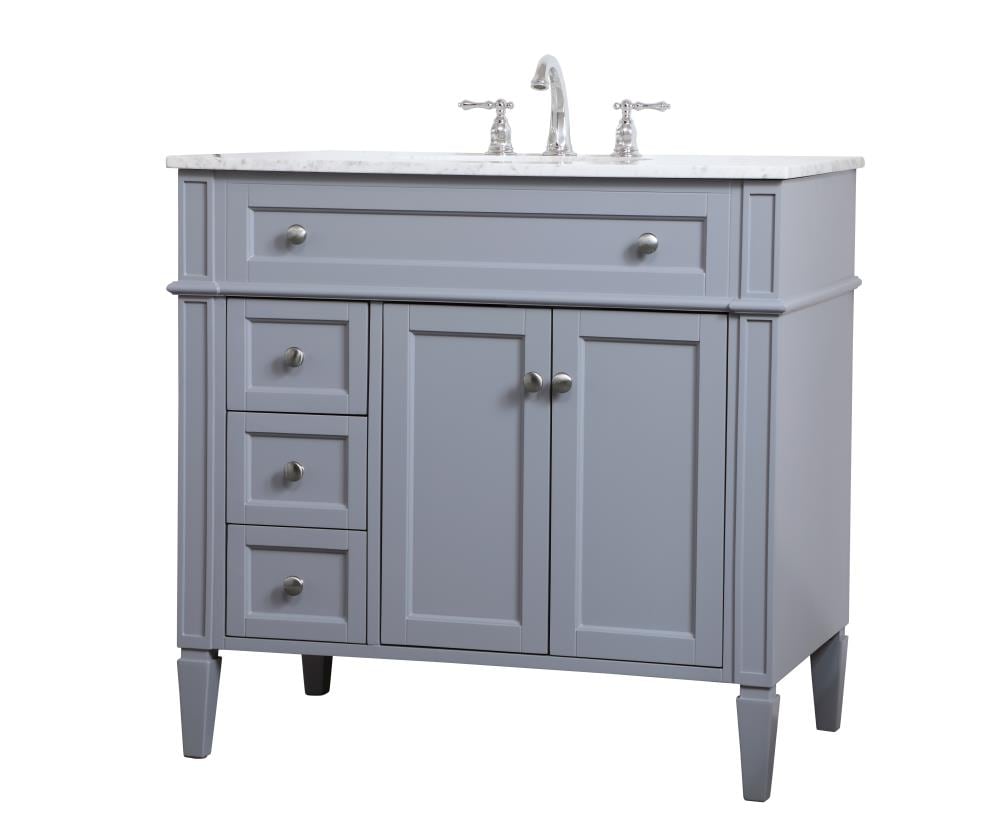 Elegant Decor First Impressions 36-in Gray Undermount Single Sink ...