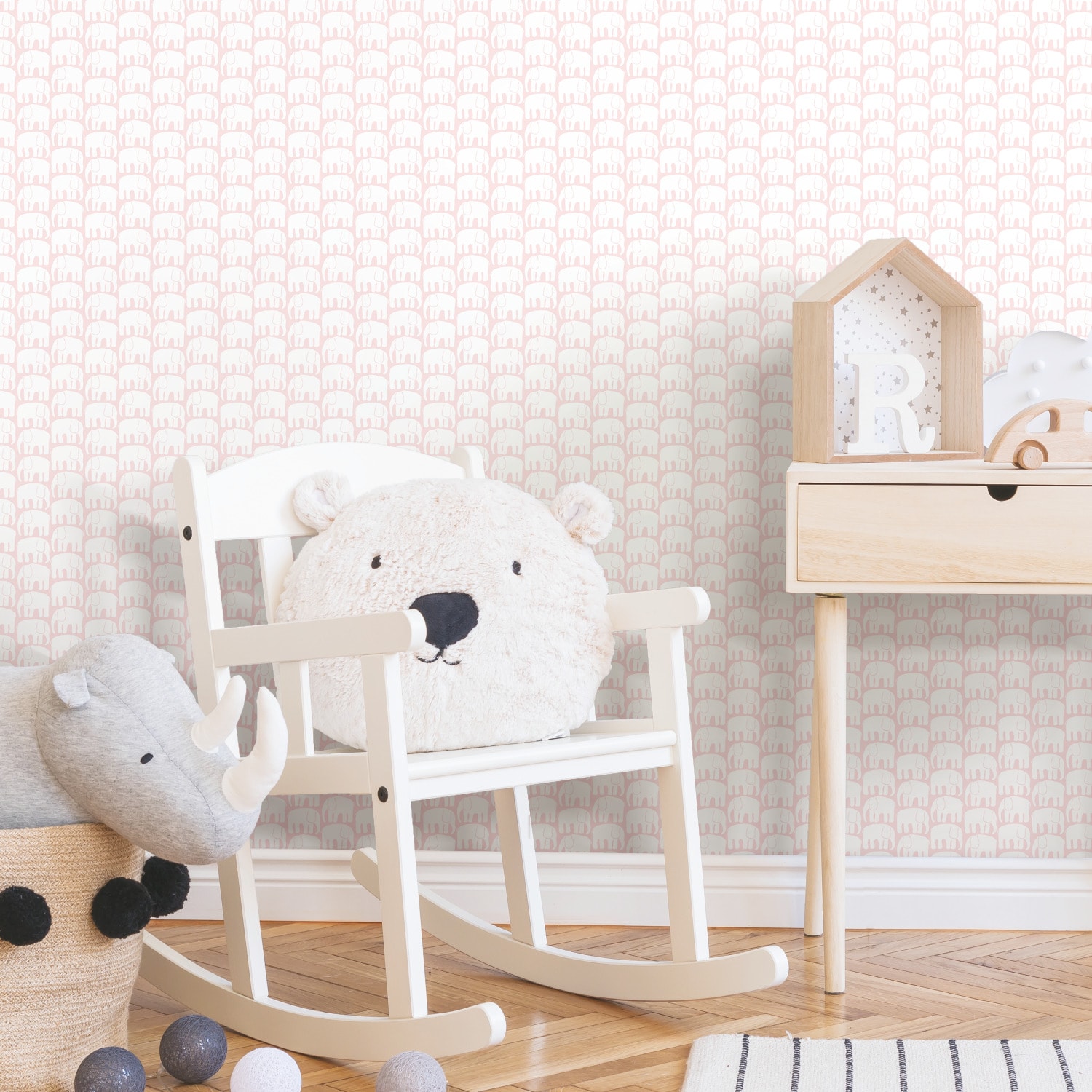 RoomMates RMK11527RL 28.29-Sq. Feet Pink Vinyl Novelty Self-adhesive Peel and Stick Wallpaper