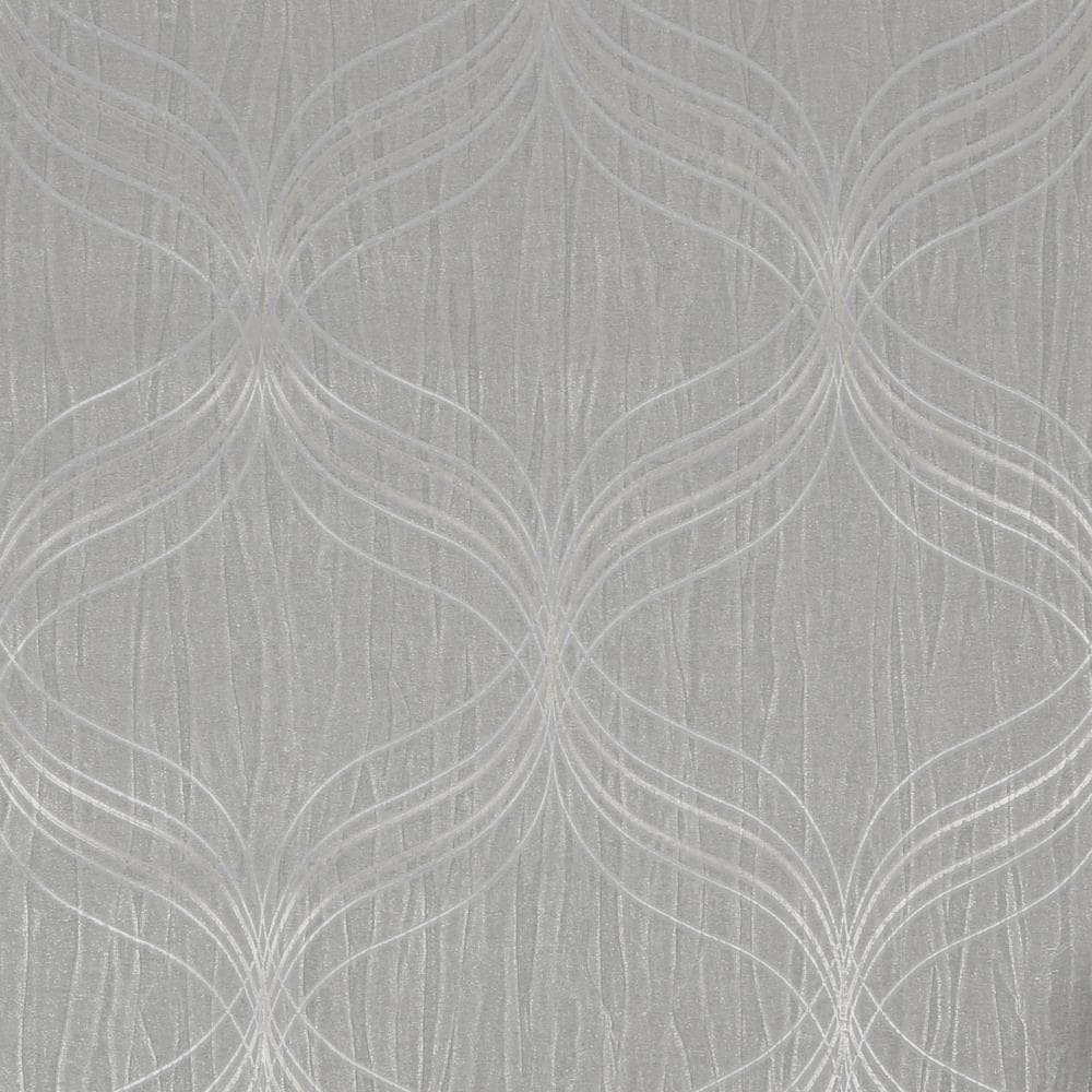 Boutique 11265994 Heavy Weight Vinyl 8-Inches Silver Vinyl Textured Geometric 0.61-Sq. Feet Unpasted Paste the wall Wallpaper Sample