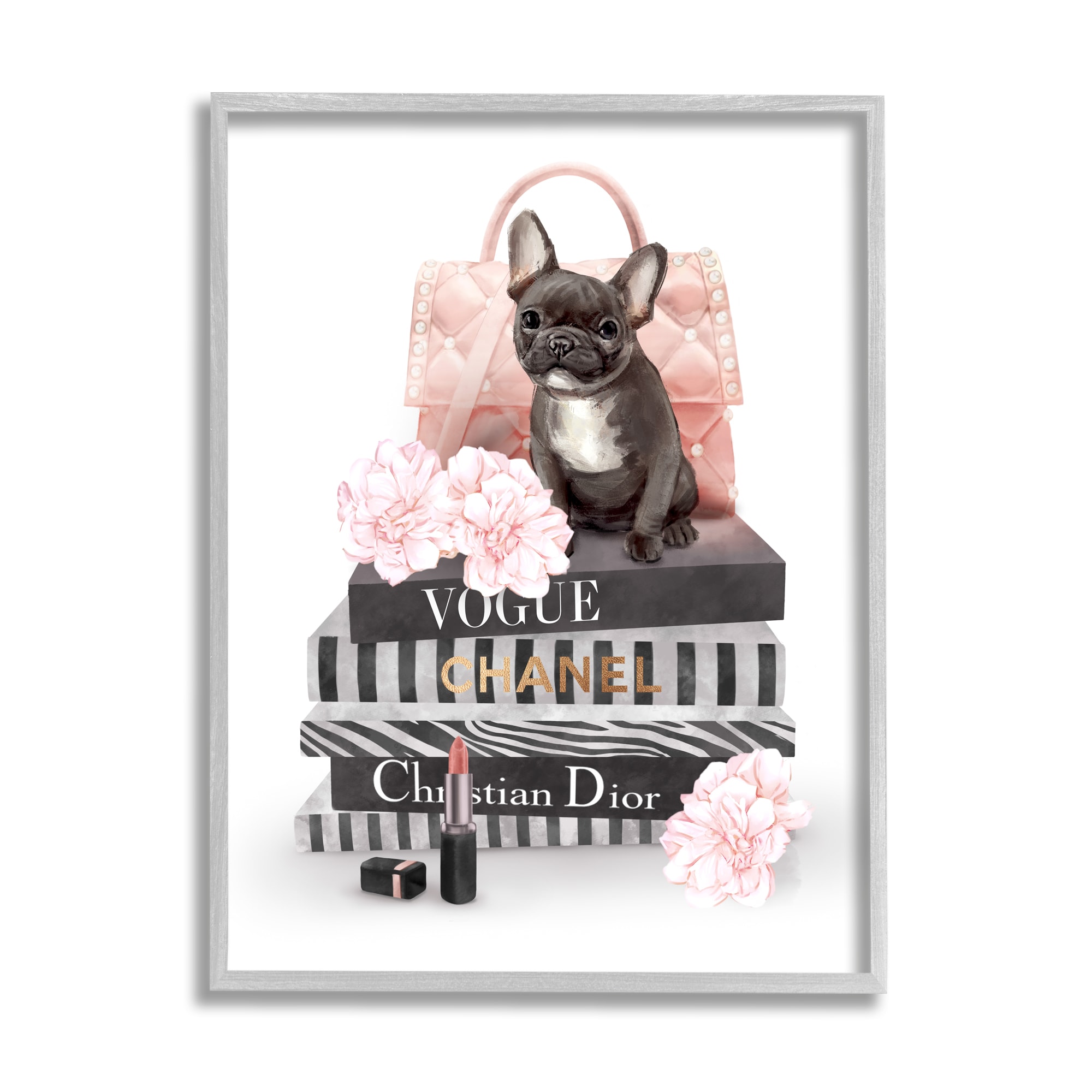 Stupell Industries Black Heels Pink Silver Bookstack Glam Fashion Design,  Designed by Amanda Greenwood Wall Art, 16 x 20, Canvas