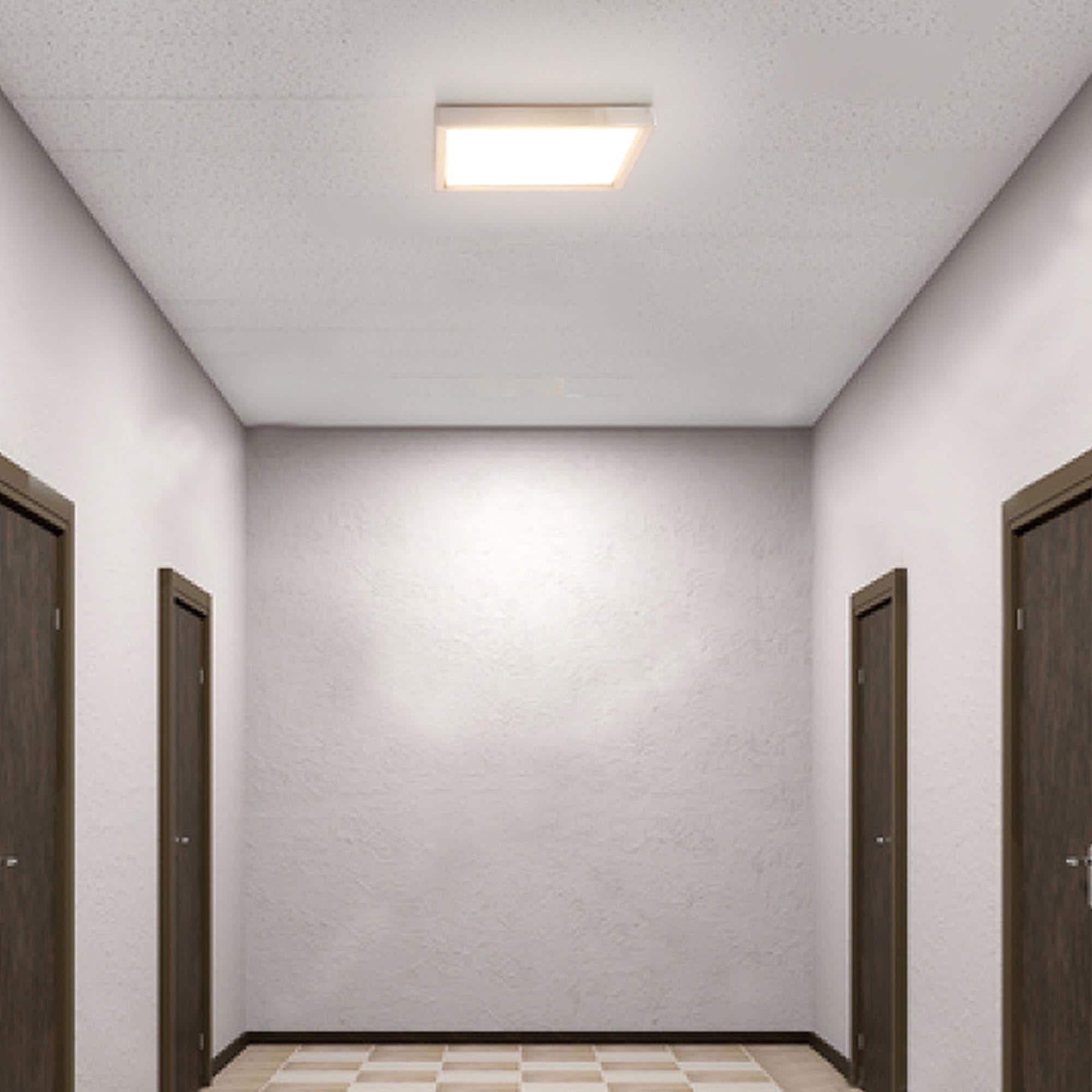 MingBright 13'' Square Brushed Nickel LED Flush Mount Light