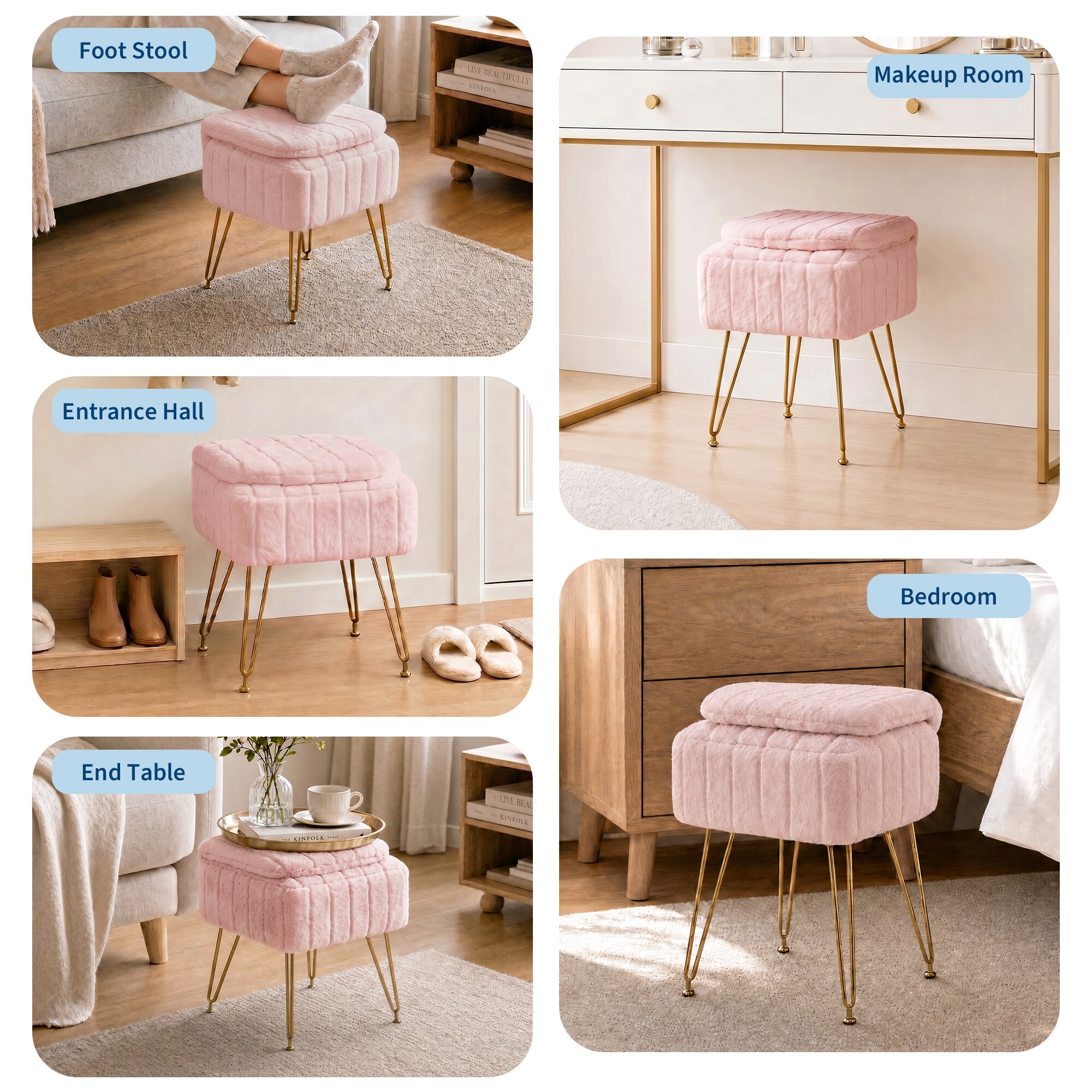 IdealHouse BKU-4QLMW7K0-XK2 Vanity-Stools - View #2