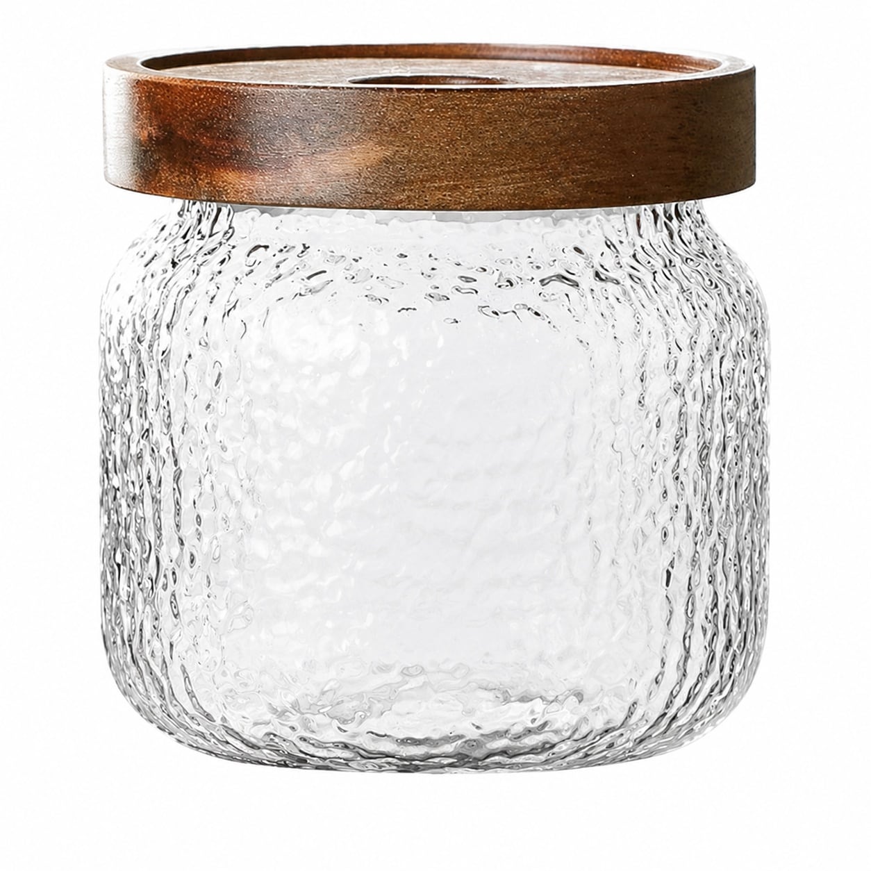 Etokfoks 10 oz Borosilicate Glass Storage Jar with Bamboo Lid and Silicone Seal Clear Decorative Canister #LET8SXPYF