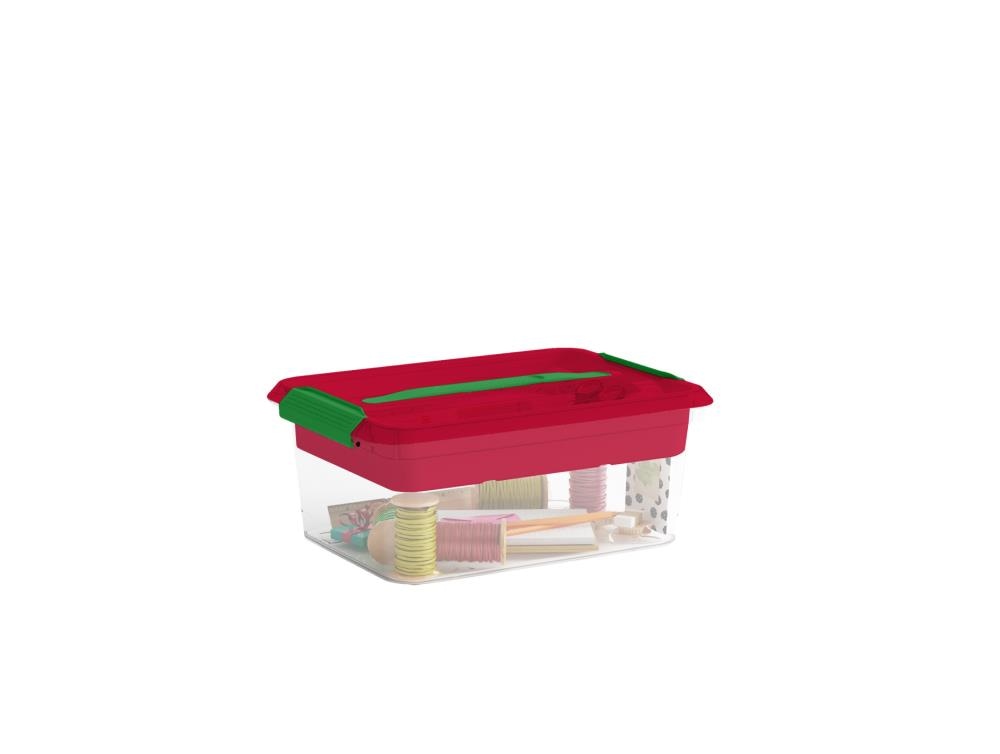 Dial Industries Tuft Tote with Lid - Small, Red Lid