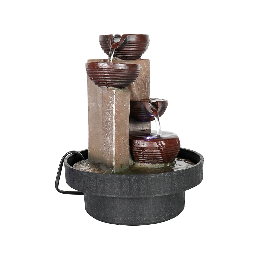 Watnature 9-in H Resin Tiered Outdoor Fountain Pump Included in the ...