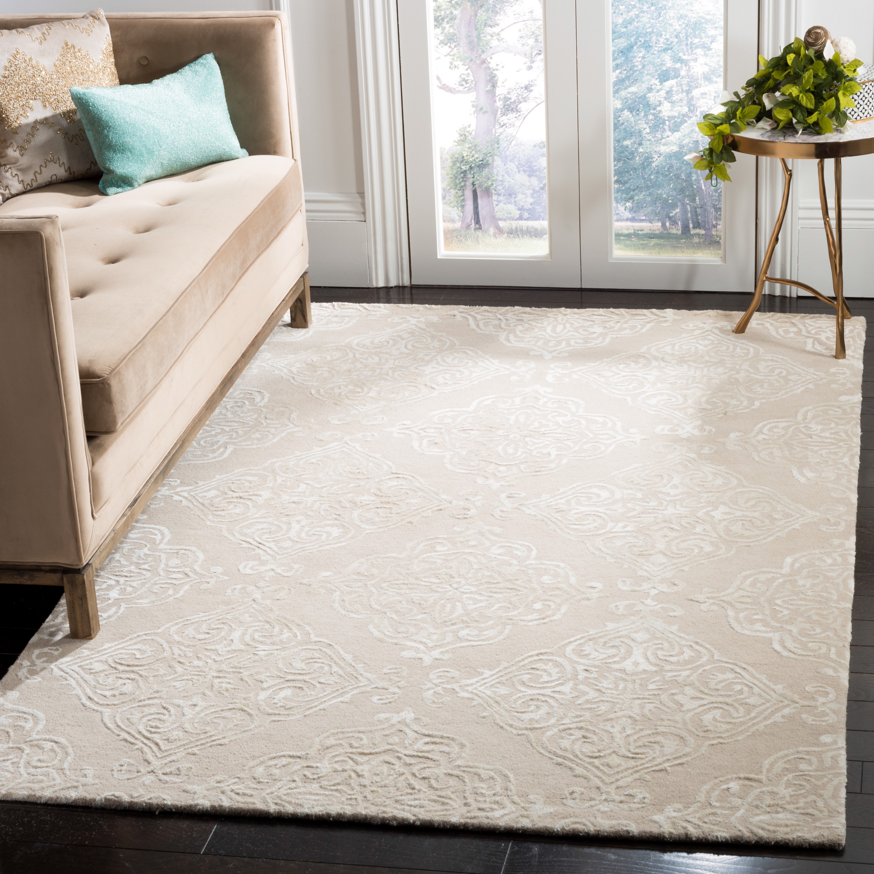 Safavieh GLM568E-8 Glamour Ada 8 x 10 (ft) Tufted Synthetic Beige/Ivory Rectangular Indoor Trellis Area rug