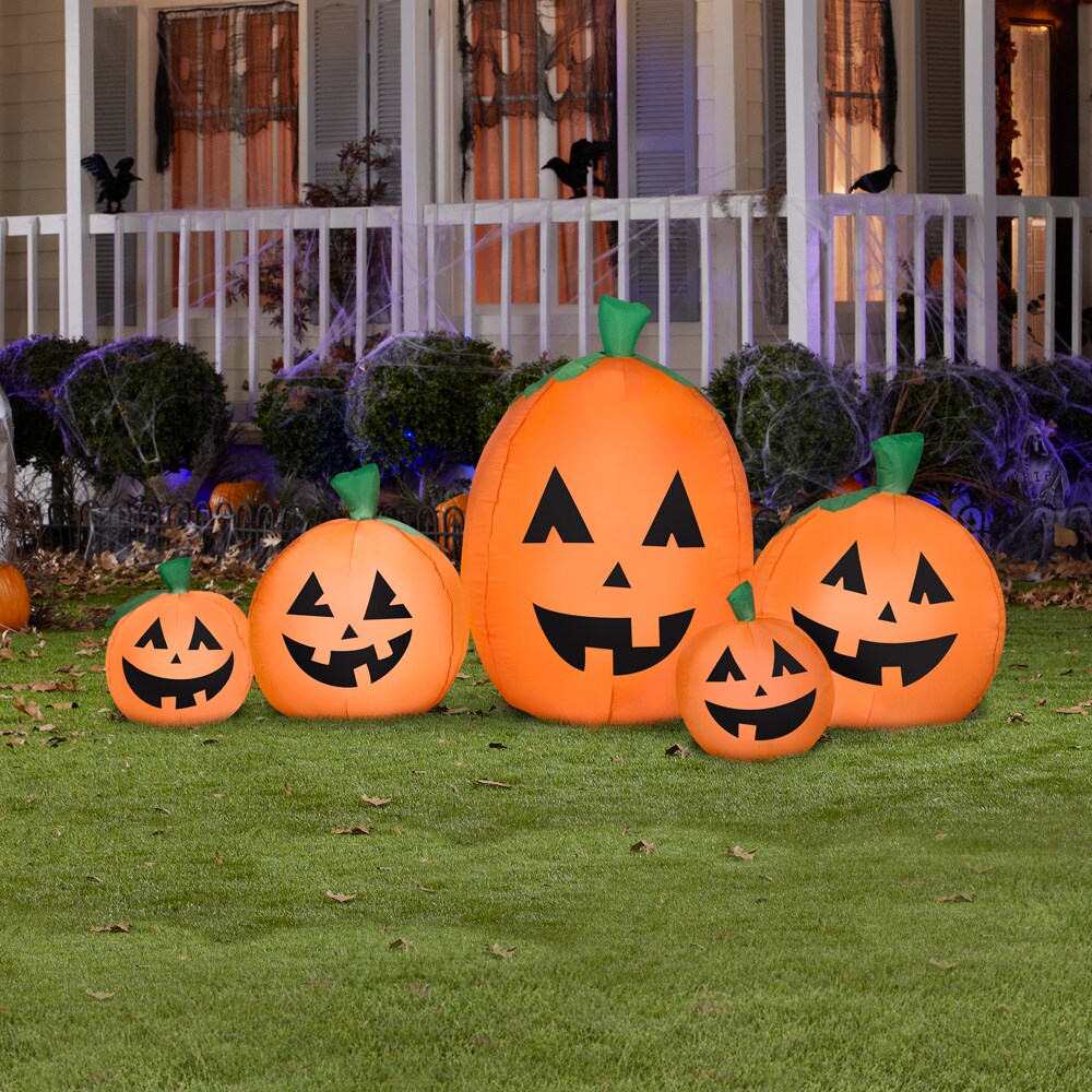 Gemmy 3.2-ft Lighted Jack-o-lantern Inflatable in the Outdoor Halloween ...