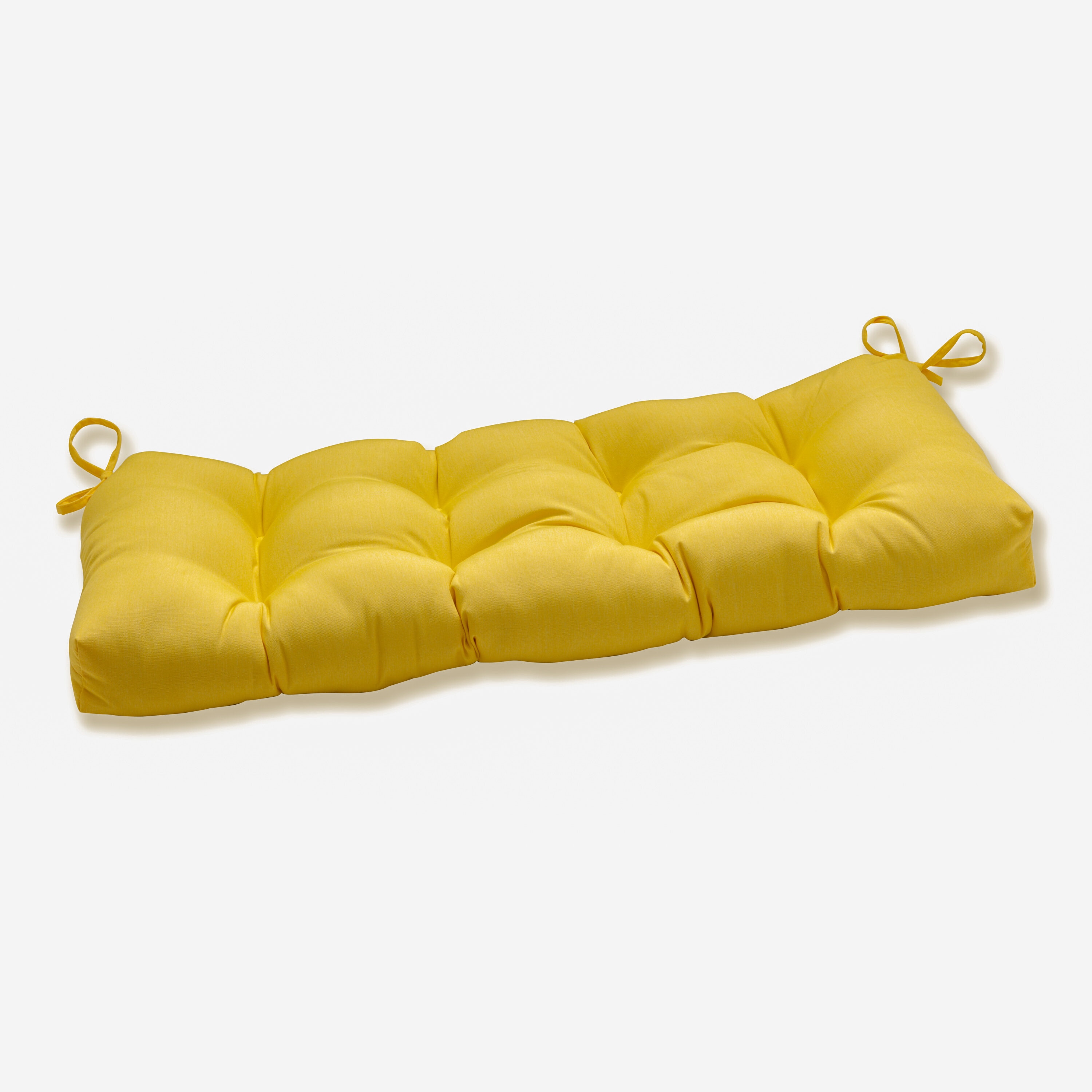Pillow Perfect 653273 Canvas Buttercup 48-in x 18-in Yellow Patio Bench Cushion