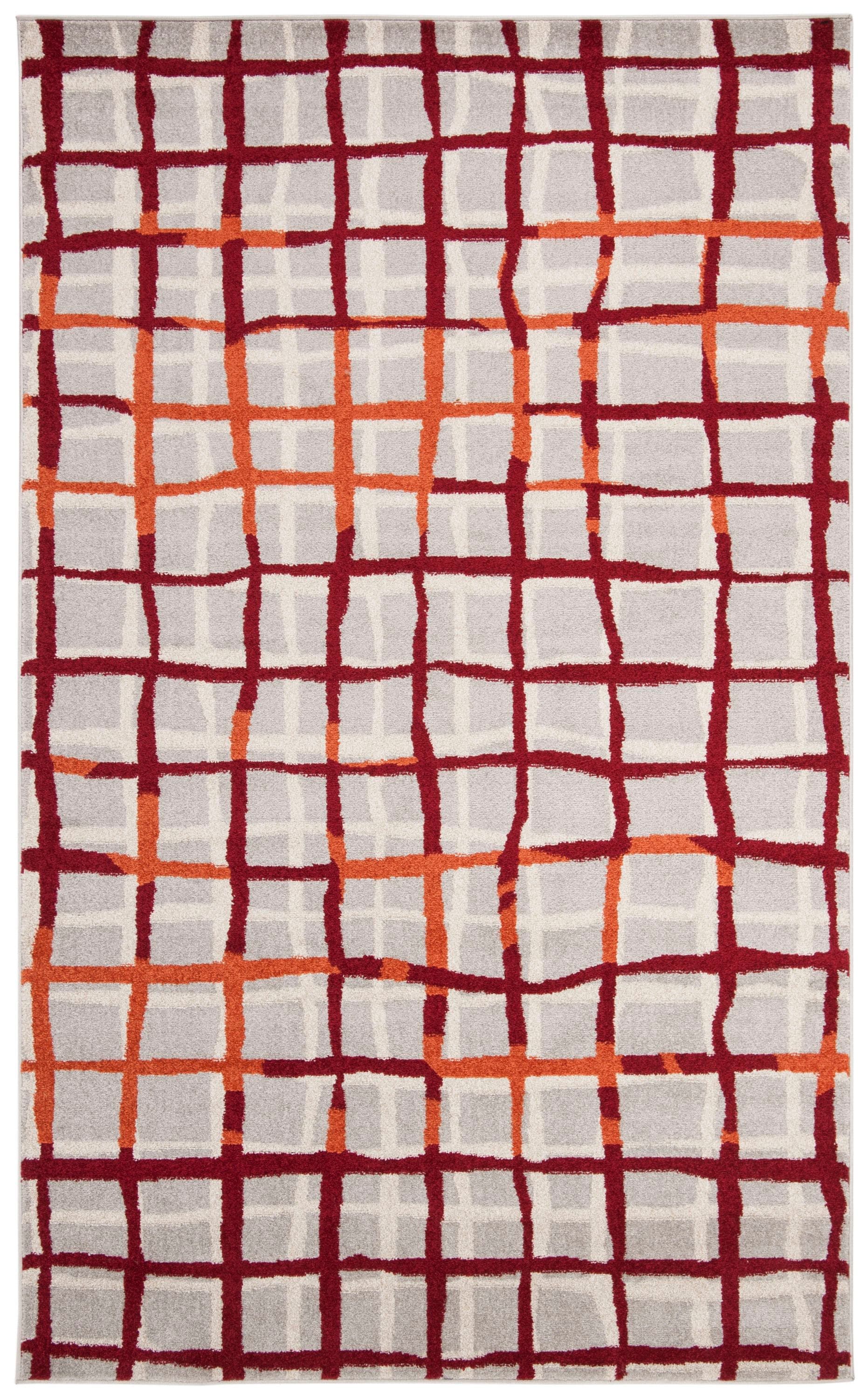 Safavieh AMT403B-5 Amherst Tilla 5 x 8 (ft) Loomed Synthetic Light Gray/Ivory Rectangular Indoor/Outdoor Abstract Area rug