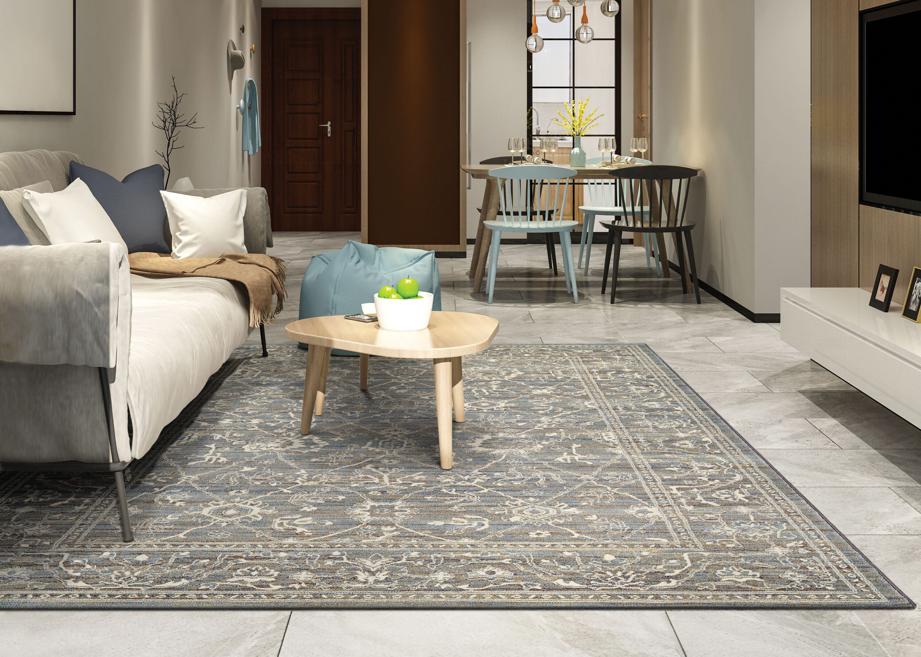 Couristan EVEREST 5 x 7 Charcoal-ivory Indoor Area Rug in the Rugs ...