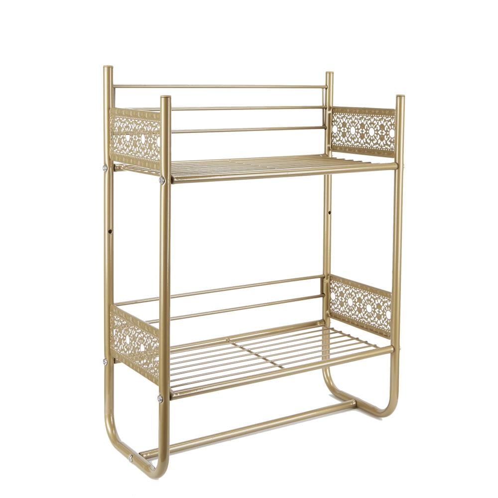 Gold Metal Wall Shoe Rack Shelf 