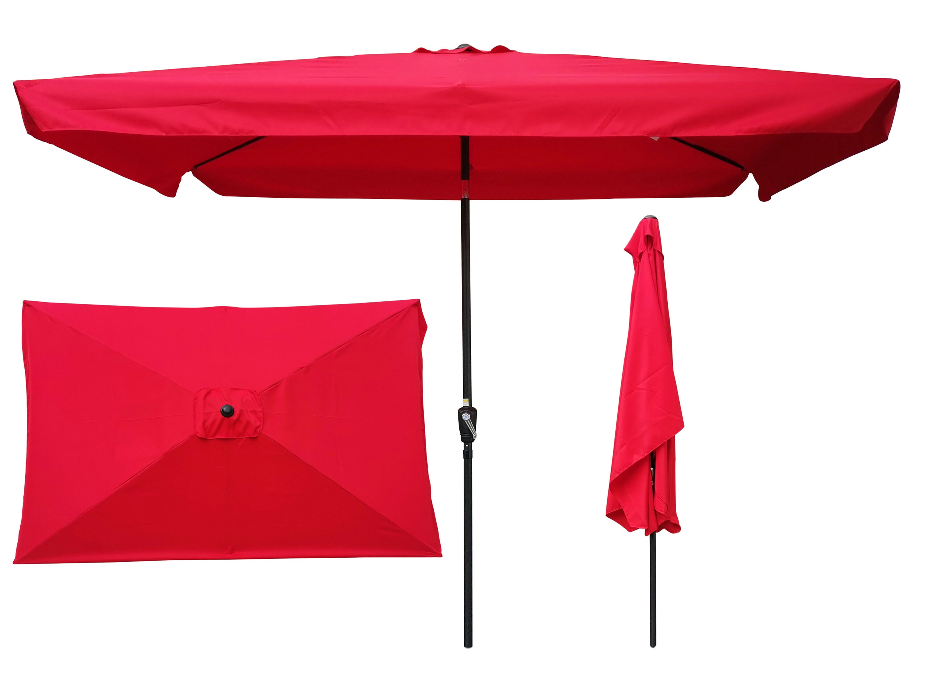 Afoxsos LSSA11OT069 10-ft Steel Red Market Patio Umbrella