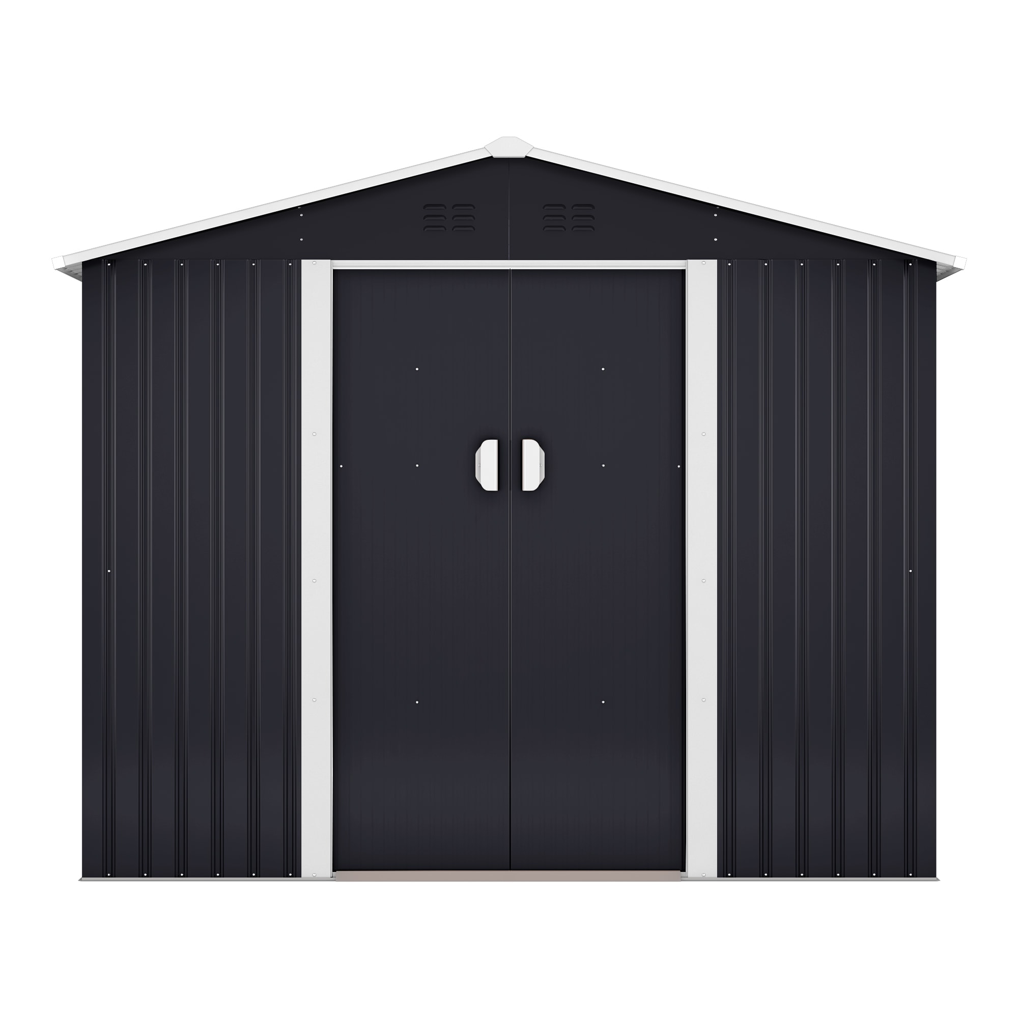 8-ft x 6-ft SKY Galvanized Steel Storage Shed in Gray | - Jaxpety HG61F1322-L01