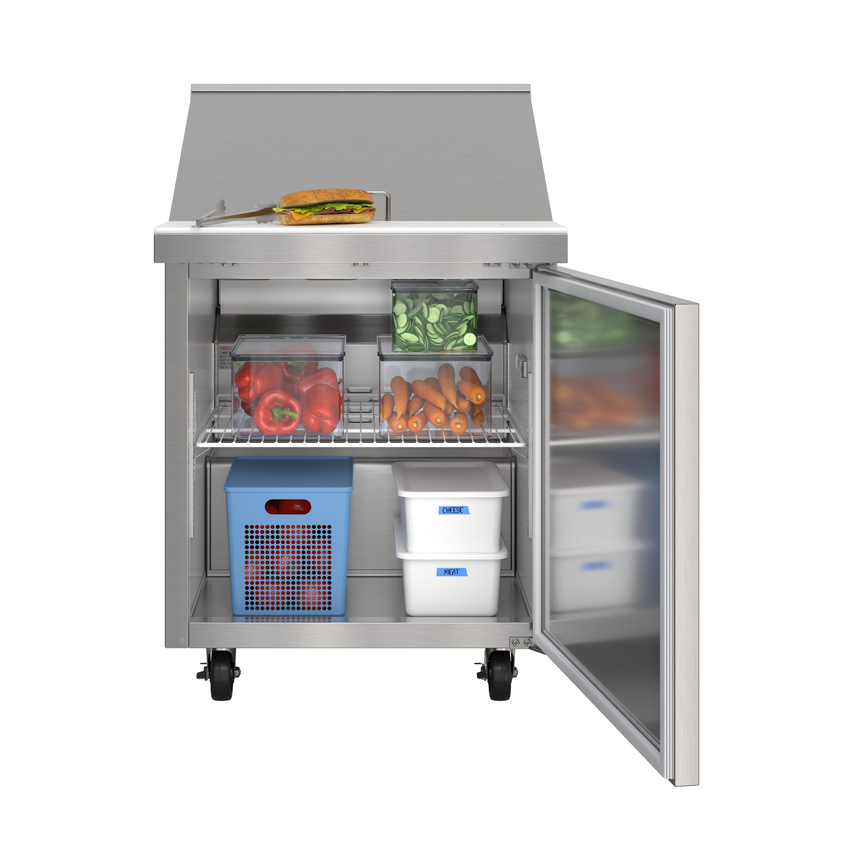 KoolMore LOW-KM-MPTR27-1D Refrig-Prep-Tables - View #4