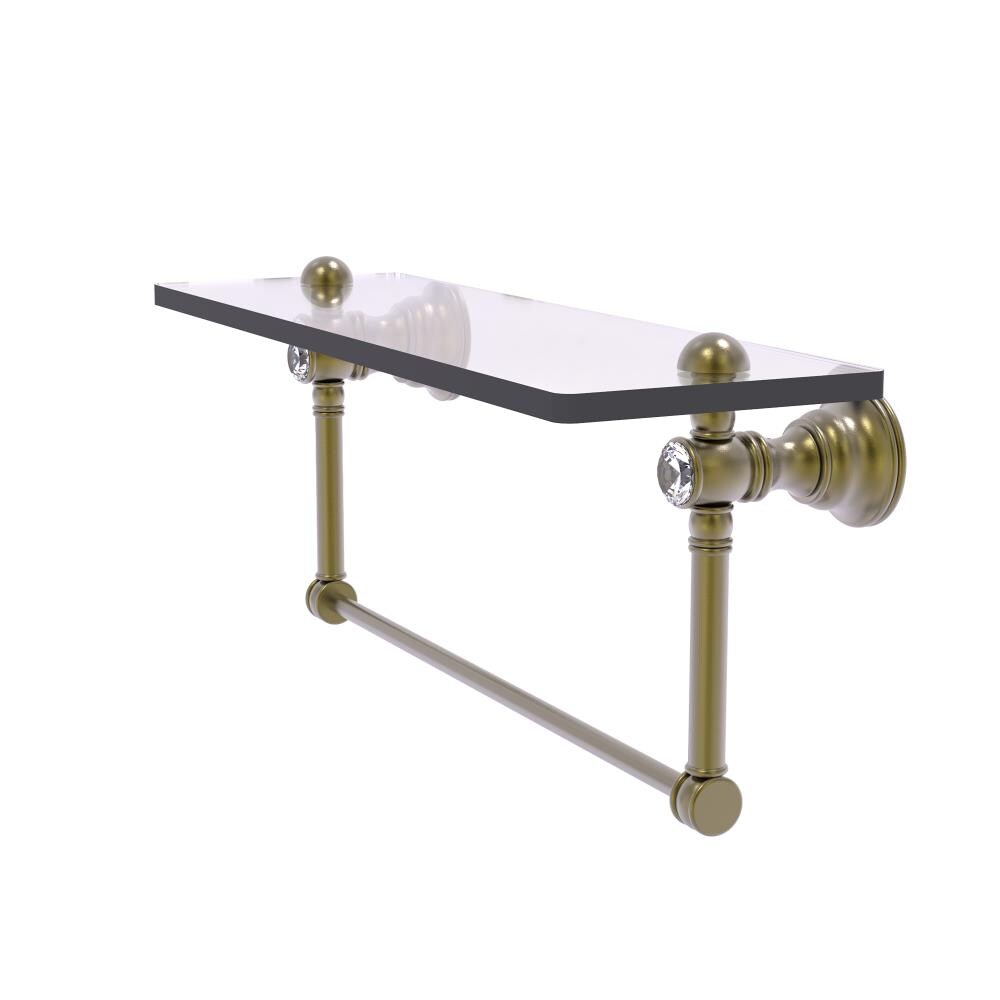 Allied Brass CC-1-22-TB-ABR Carolina Crystal Antique Brass Wall mount Bathroom Shelf ( 22-in x 7-in x 5-in )