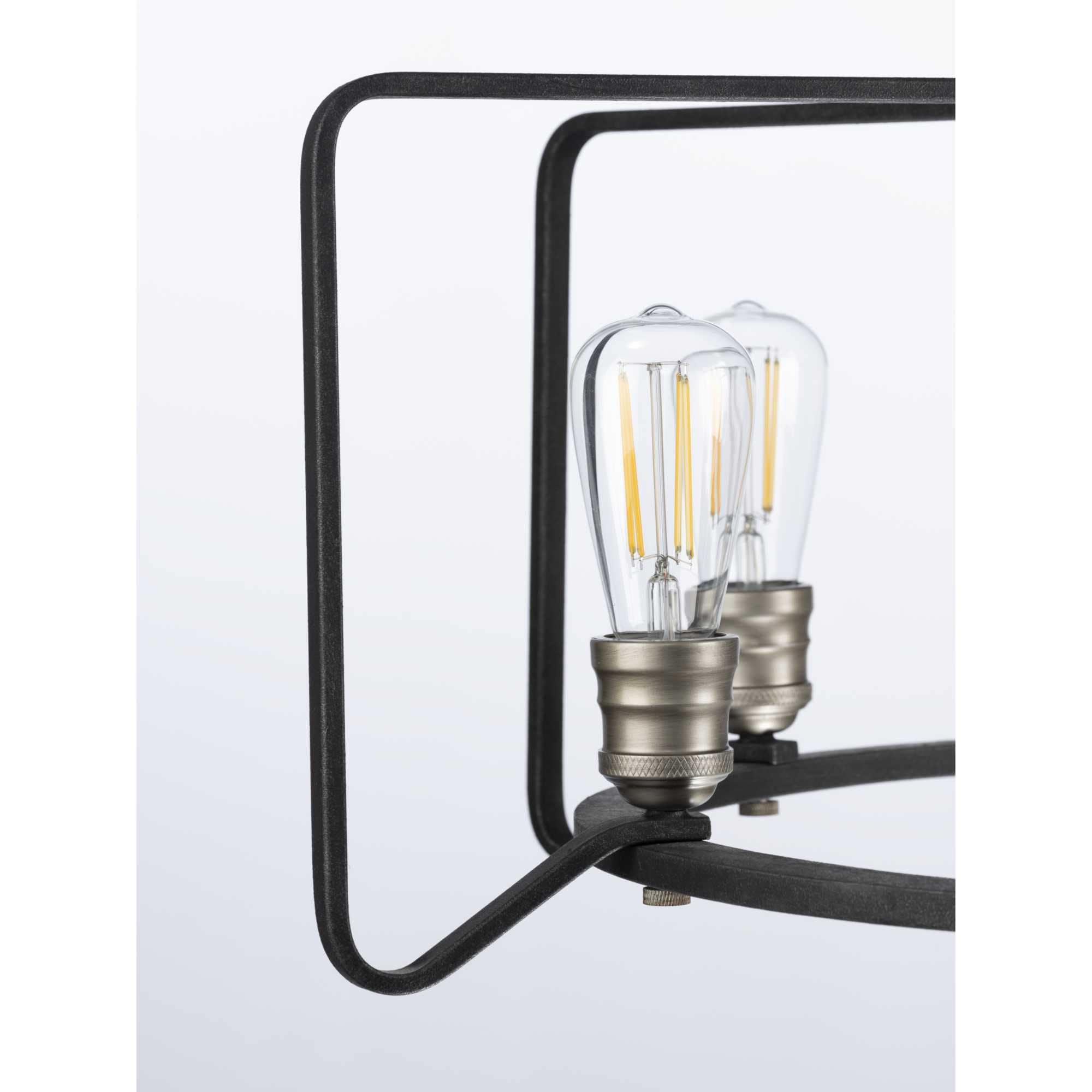 Black Iron 6-Light Cage Chandelier