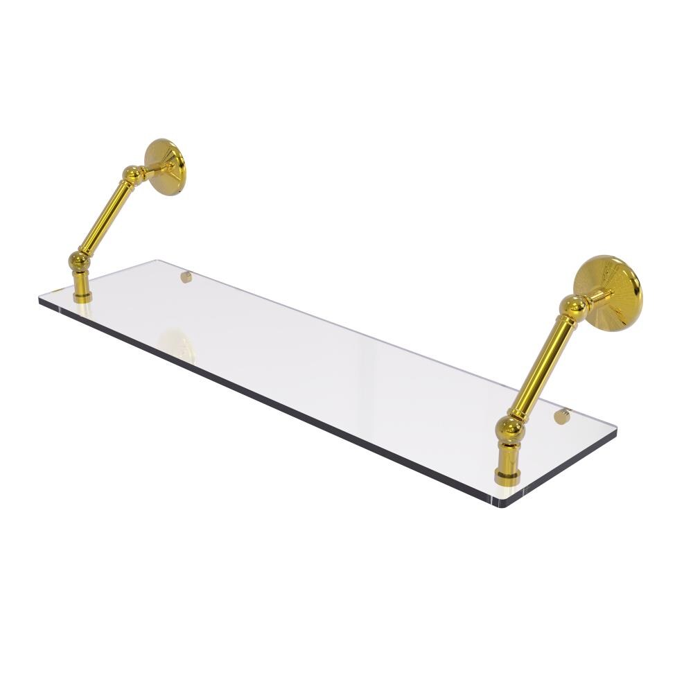 Allied Brass PMC-1-30-PB Prestige Monte Carlo Polished 1-Tier Brass Wall Mount Bathroom Shelf (30-in X 8-in)