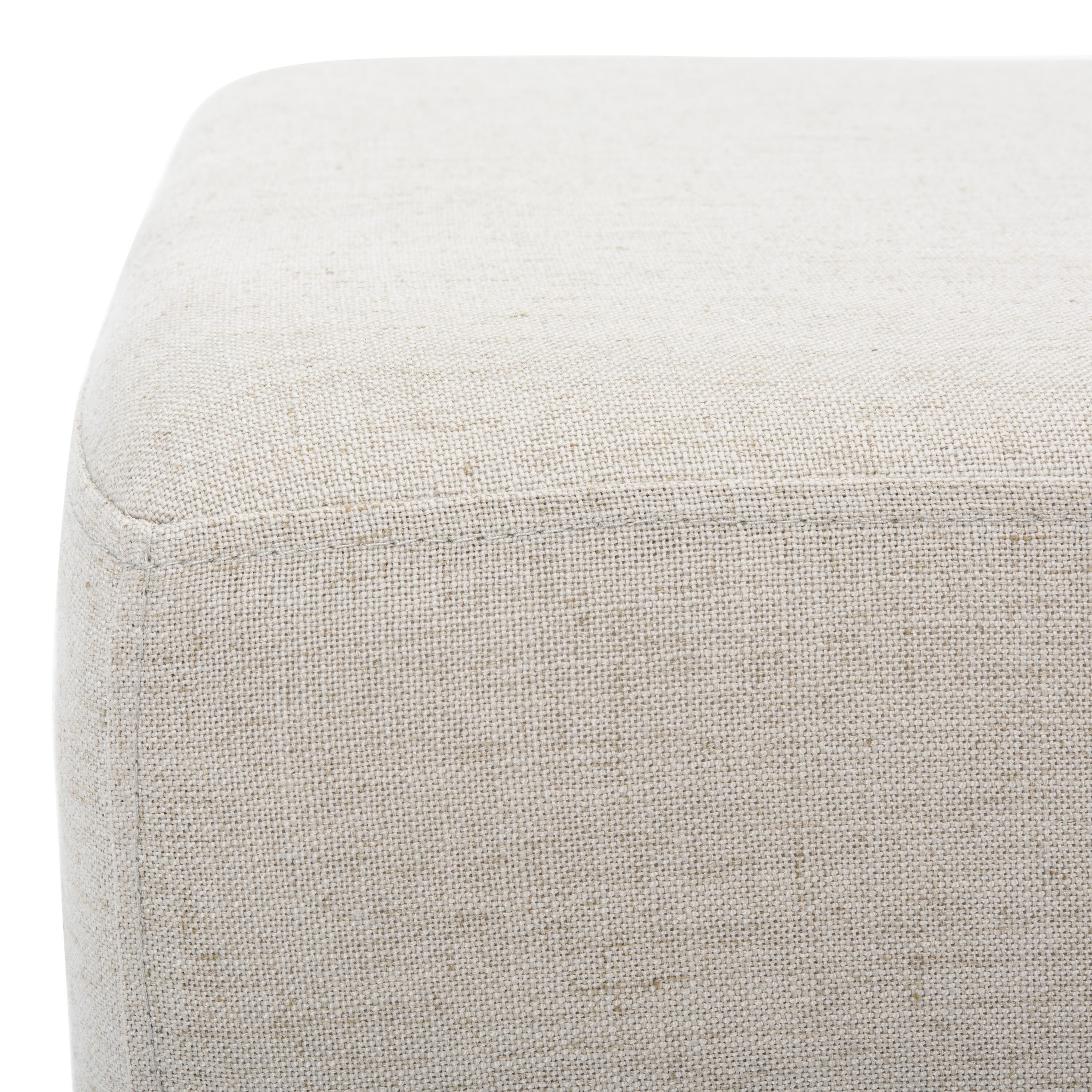 Elsie Transitional Light Grey Linen and Black Wood Bench