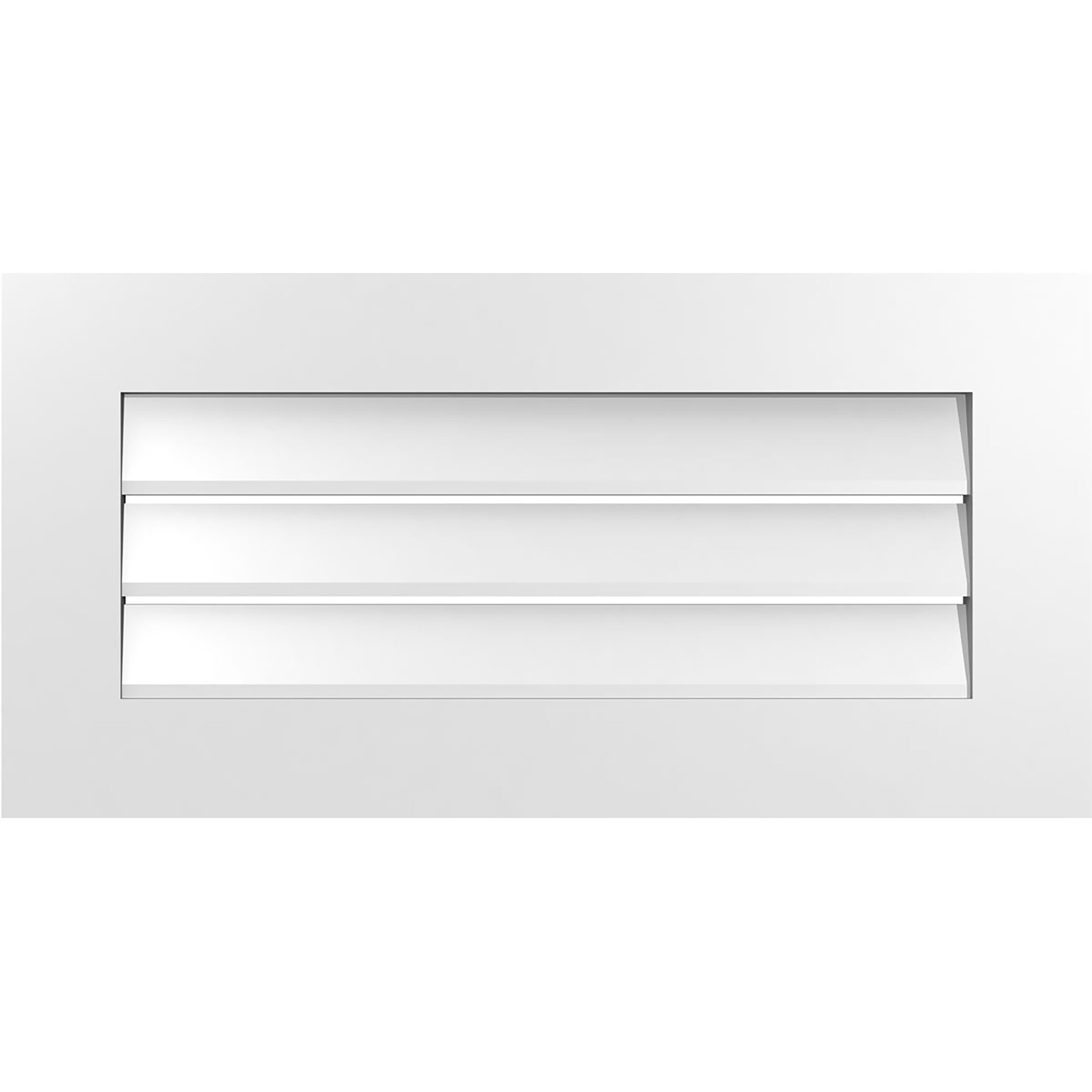 Ekena Millwork GVPVE32X1601SF 32-Inches x 16-Inches Off-white Rectangle PVC Gable Louver Vent