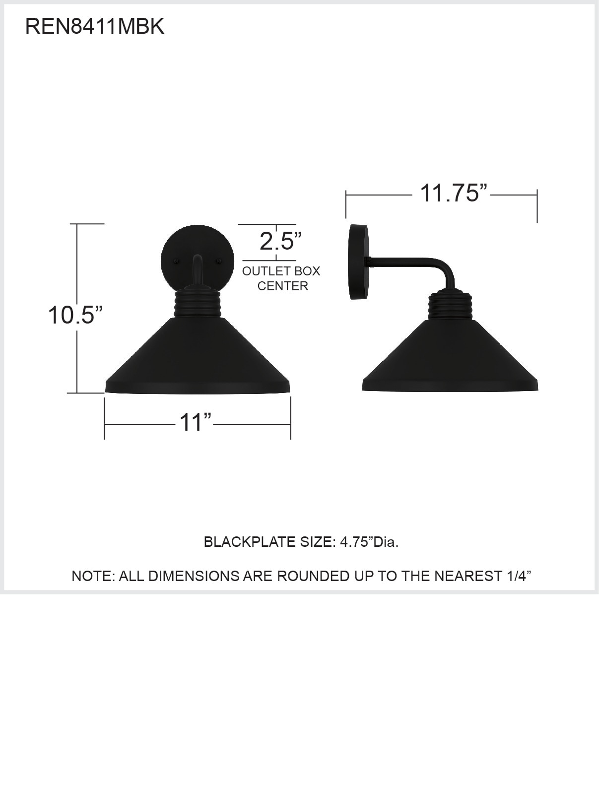 Quoizel REN8411MBK Outdoor-Wall-Lighting - View #5