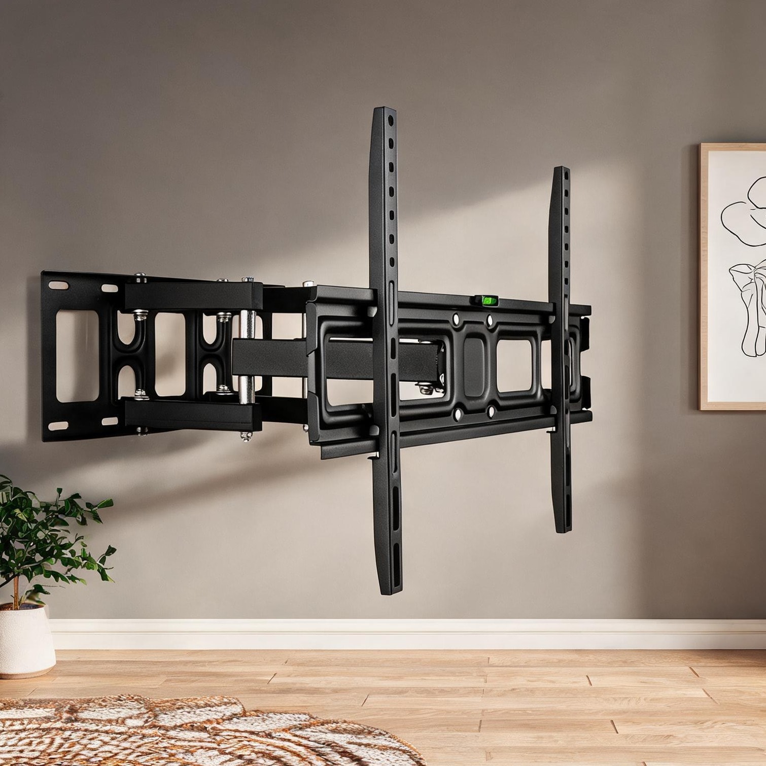 Watnature Black Cold Rolled Plate and Living Room Electrical Appliance Home Appliance with Living Room TV Wall Mount 32-70 Inch Double