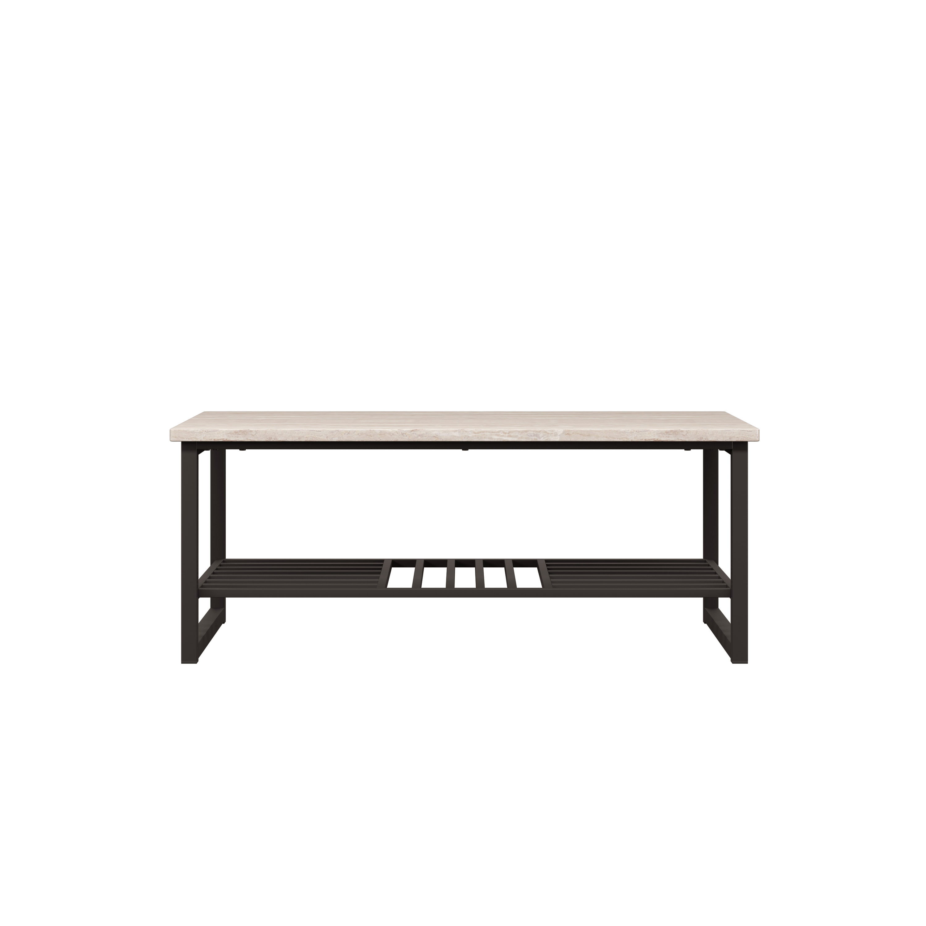 HMidea J025-100 Wood, Steel Oak Wood Industrial Coffee Table with Storage