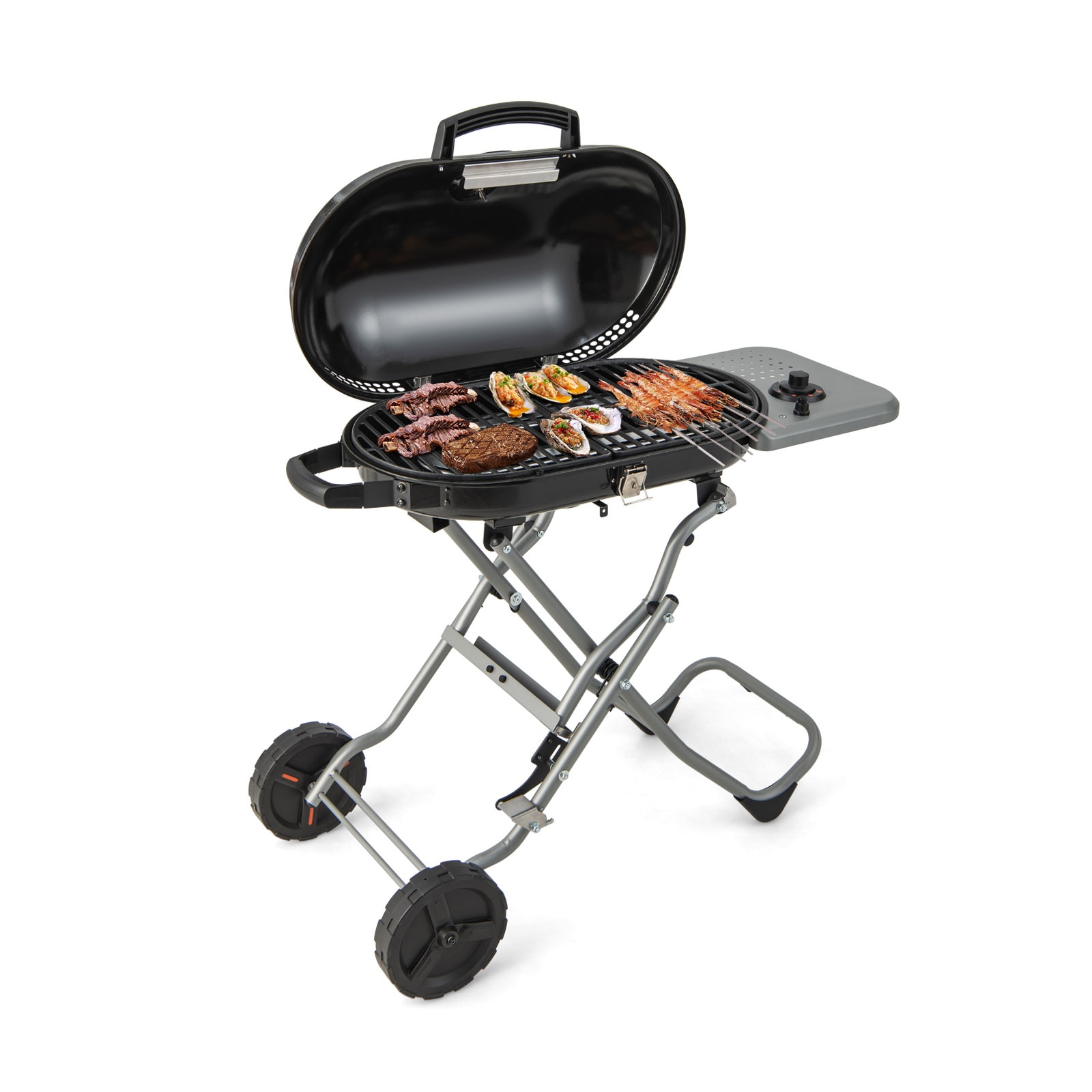 Slickblue D-CO-KB21111PN 189 sq in Black Portable Propane Grill for Camping and Tailgating