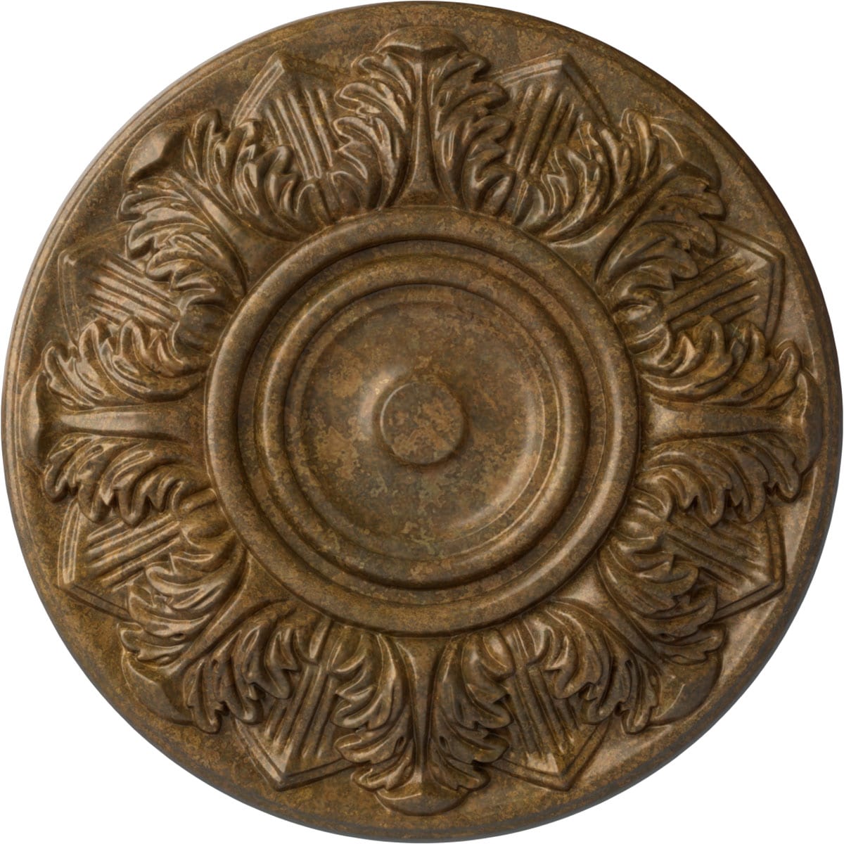 Ekena Millwork CM13WHRZS Whitman 13-in W x 13-in L Rubbed Bronze Polyurethane Ceiling Medallion