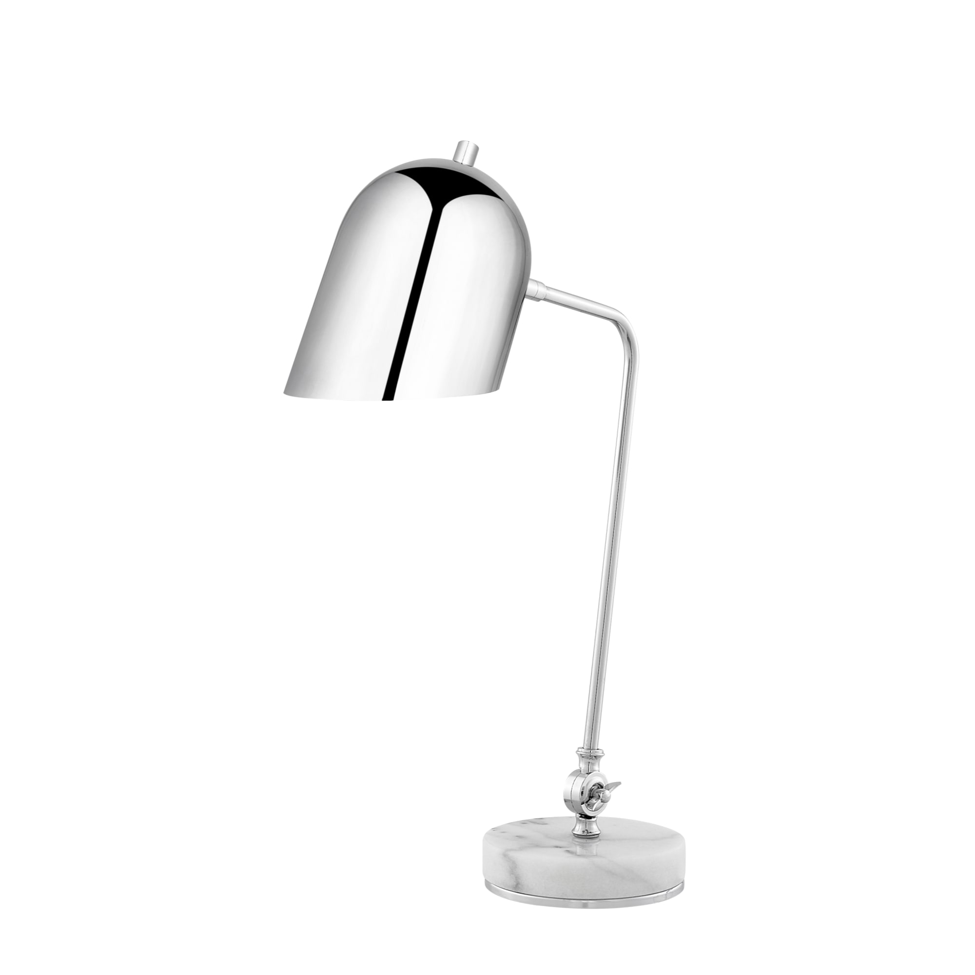 Inspired Home LA442-24CHR-LS Abhiram 22-in Chrome Rotary socket Downbridge Table Lamp with Metal Shade