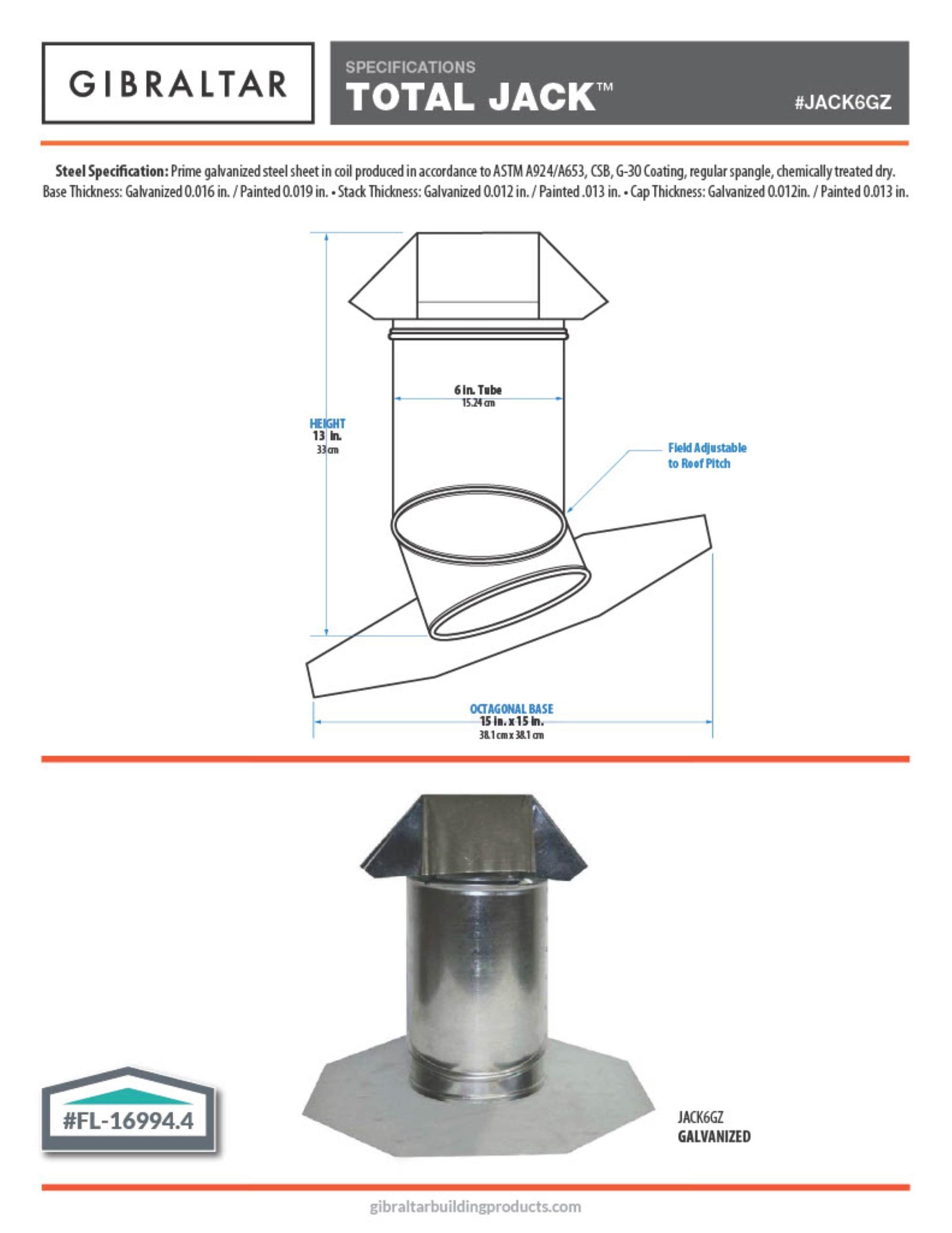 Air Vent JACK6GZ-SCR Vent-Pipe-Flashing - View #9
