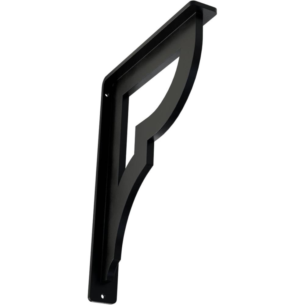 Ekena Millwork BKTM01X07X10SBR Bradford 7.5-in x 1.5-in x 10-in Black Wrought iron Countertop support bracket