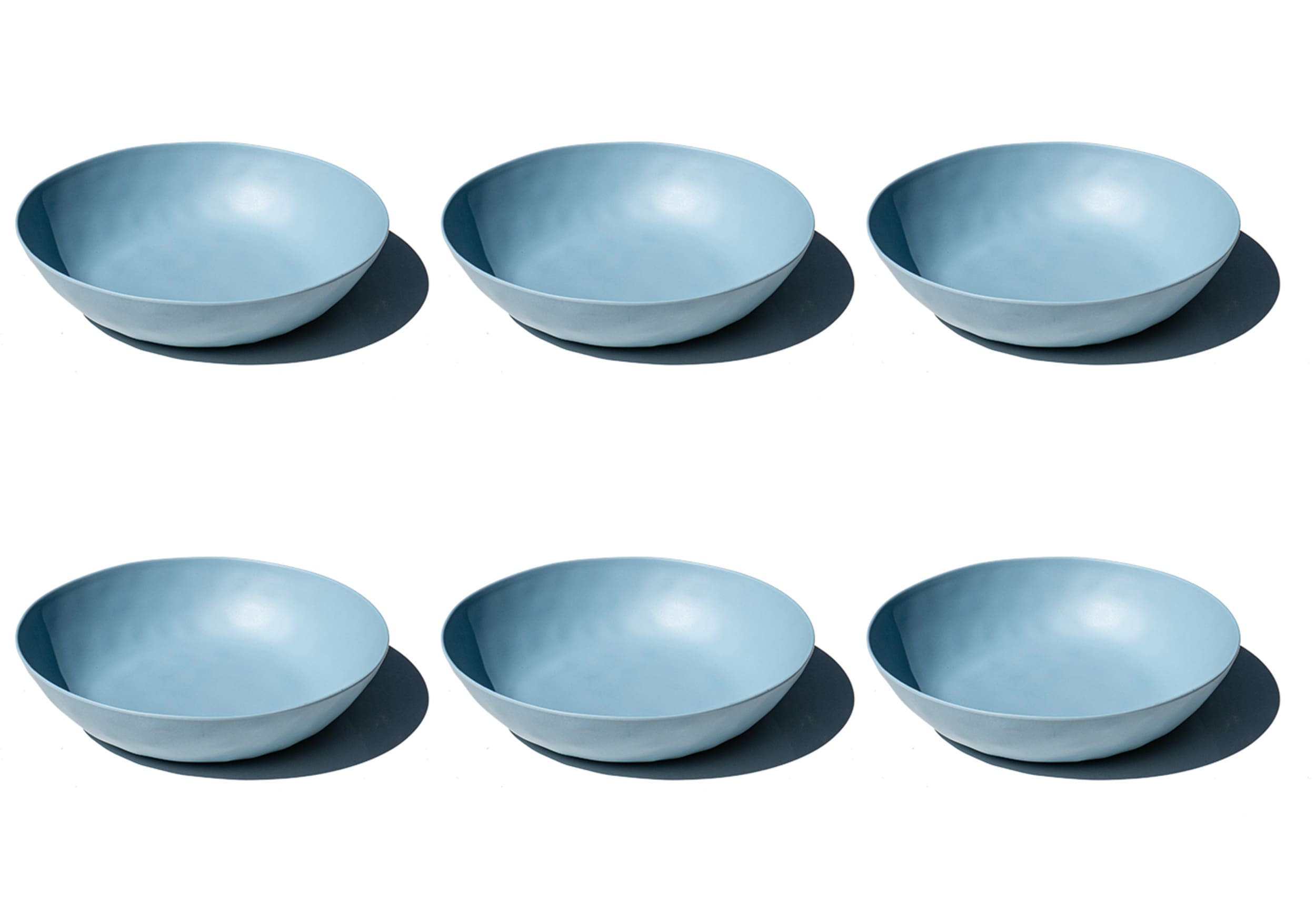 TarHong Organic NewWave Melamine Low Bowl - Blue - 9.1in. - Set of 6