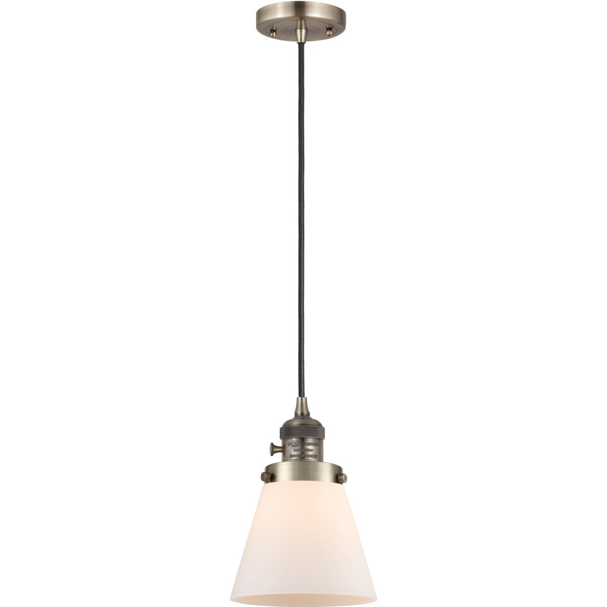 Innovations Lighting 2343226 201CSW-AB-G61-LED Franklin Restoration Cone Mini Pendant