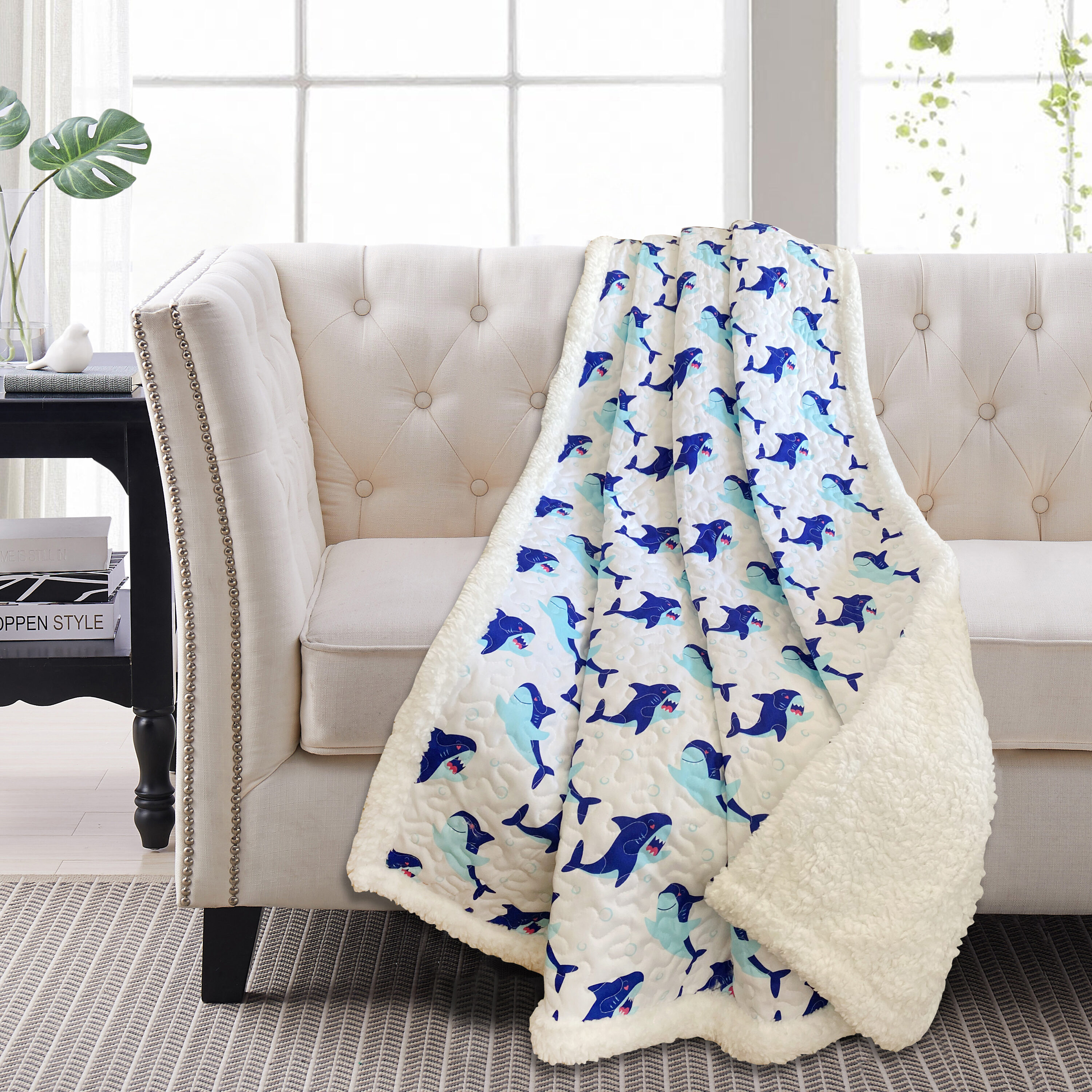 HARPER LOFT White 50-in x 60-in Polyester Throw