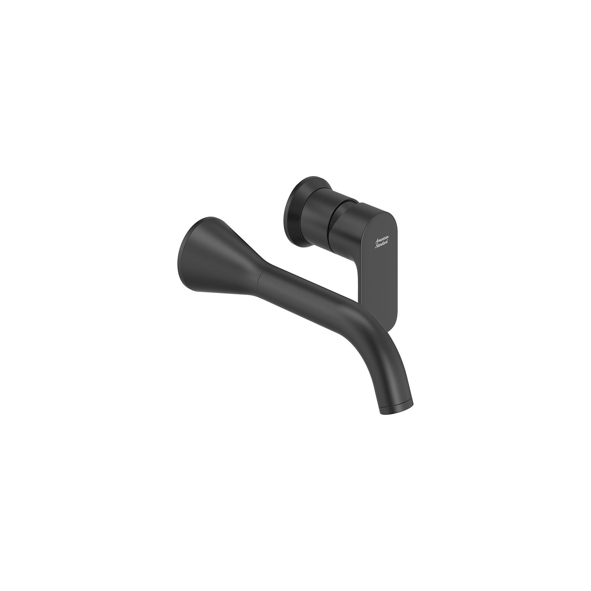 American Standard 7061461.243 Aspirations MATTE BLACK Wall-mount 1-handle WaterSense Mid-arc Residential Handle Bathroom Sink Faucet with Drain