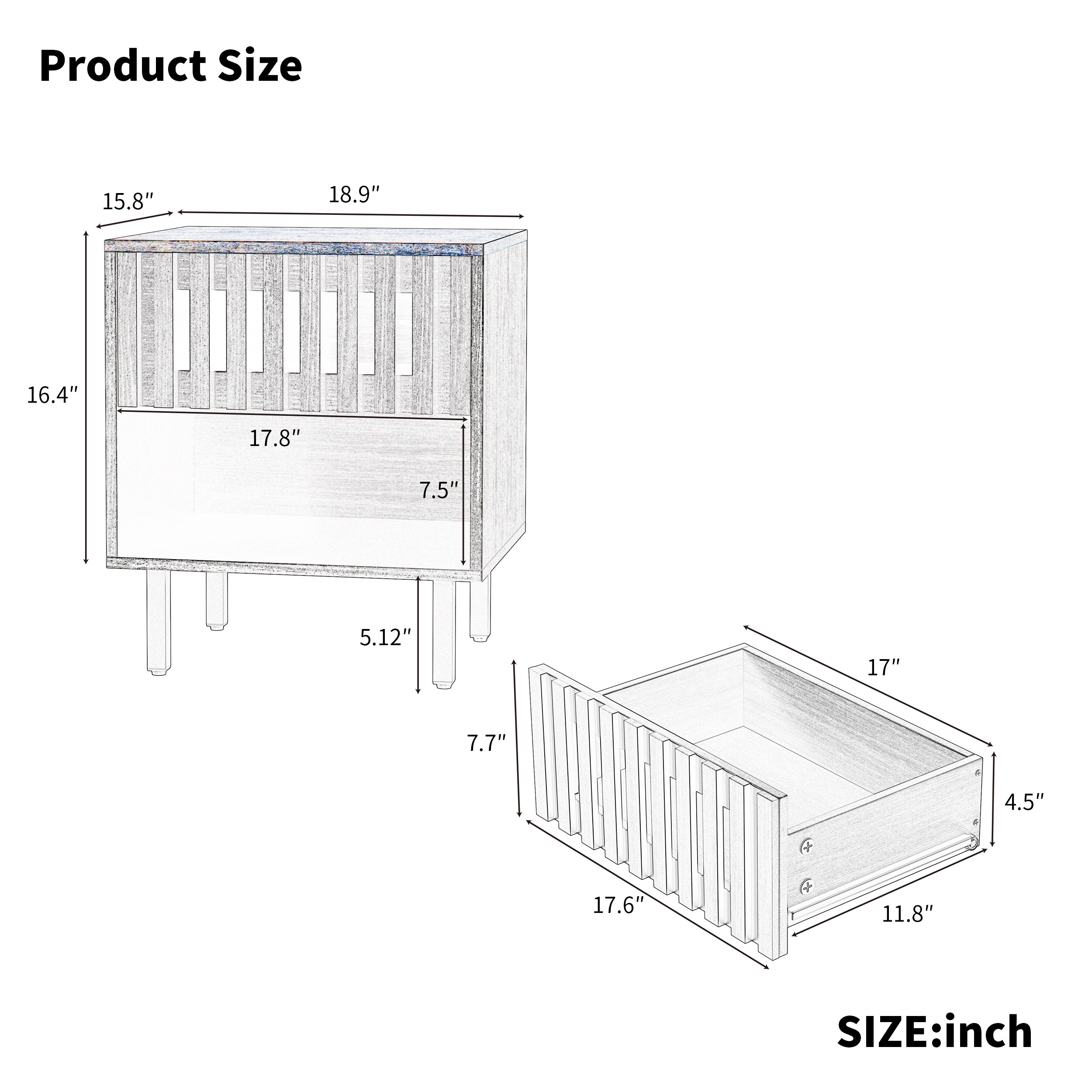 Clihome CL-JH-009013-GR-N nightstands - View #10