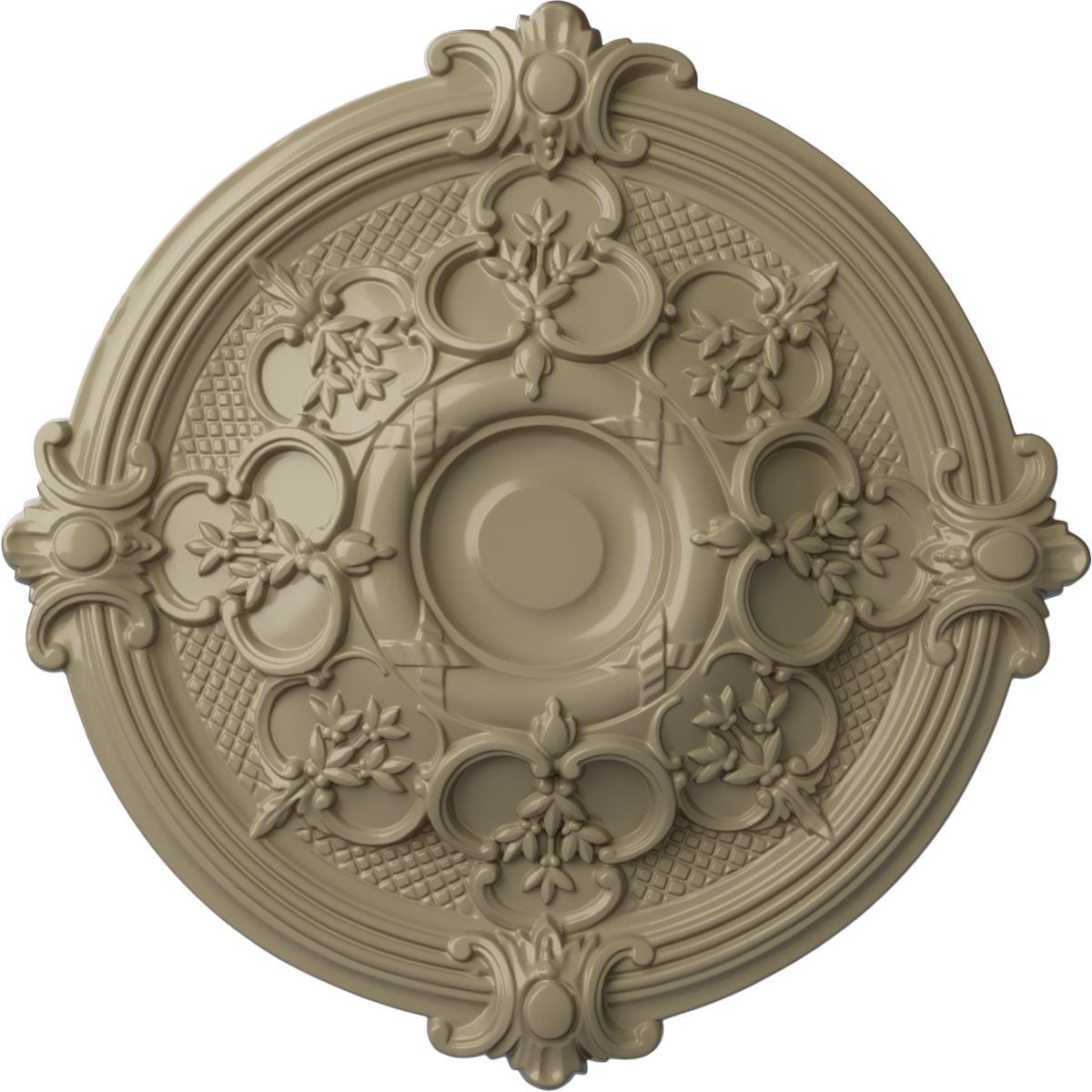 Ekena Millwork CM17HAGDF Hamilton 17.375-in W x 17.375-in L Painted Gobi Desert Polyurethane Whole Ceiling Medallion