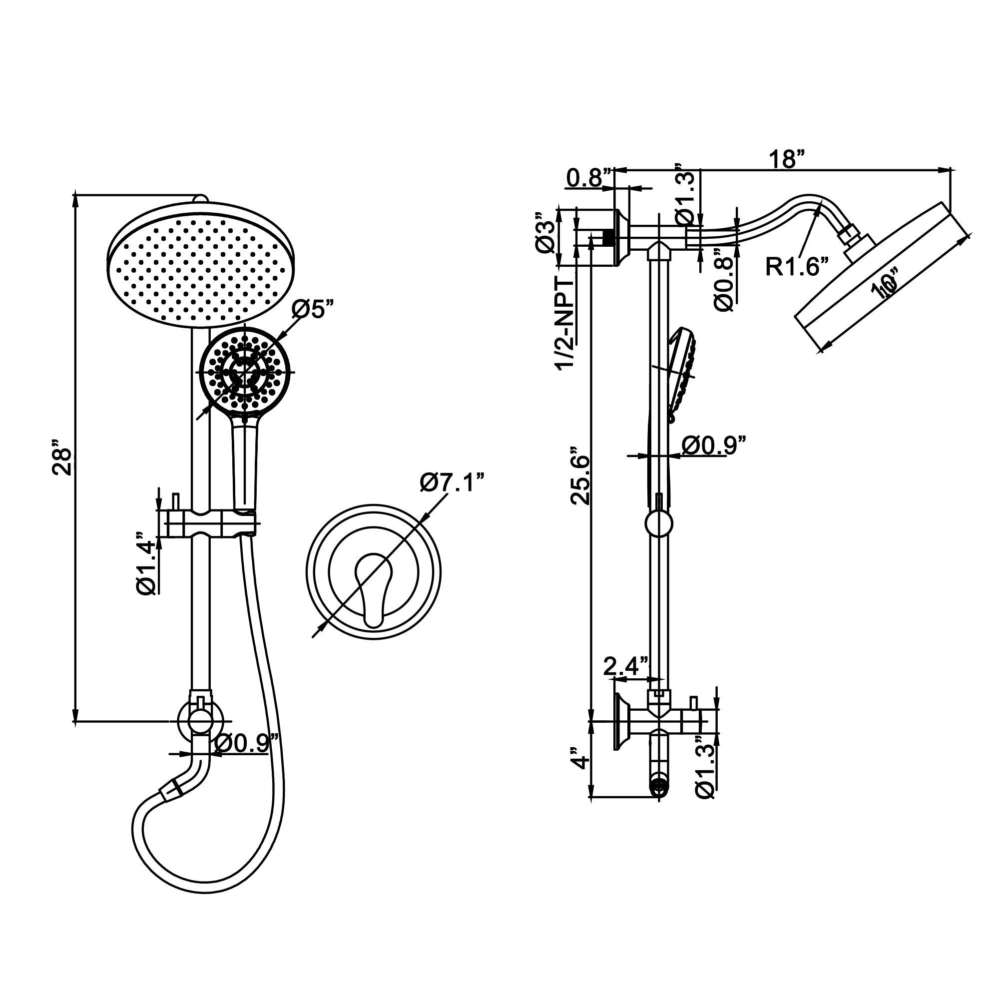 Royal Guard LSFJK0112 Showerhead-Bar-Panels - View #5