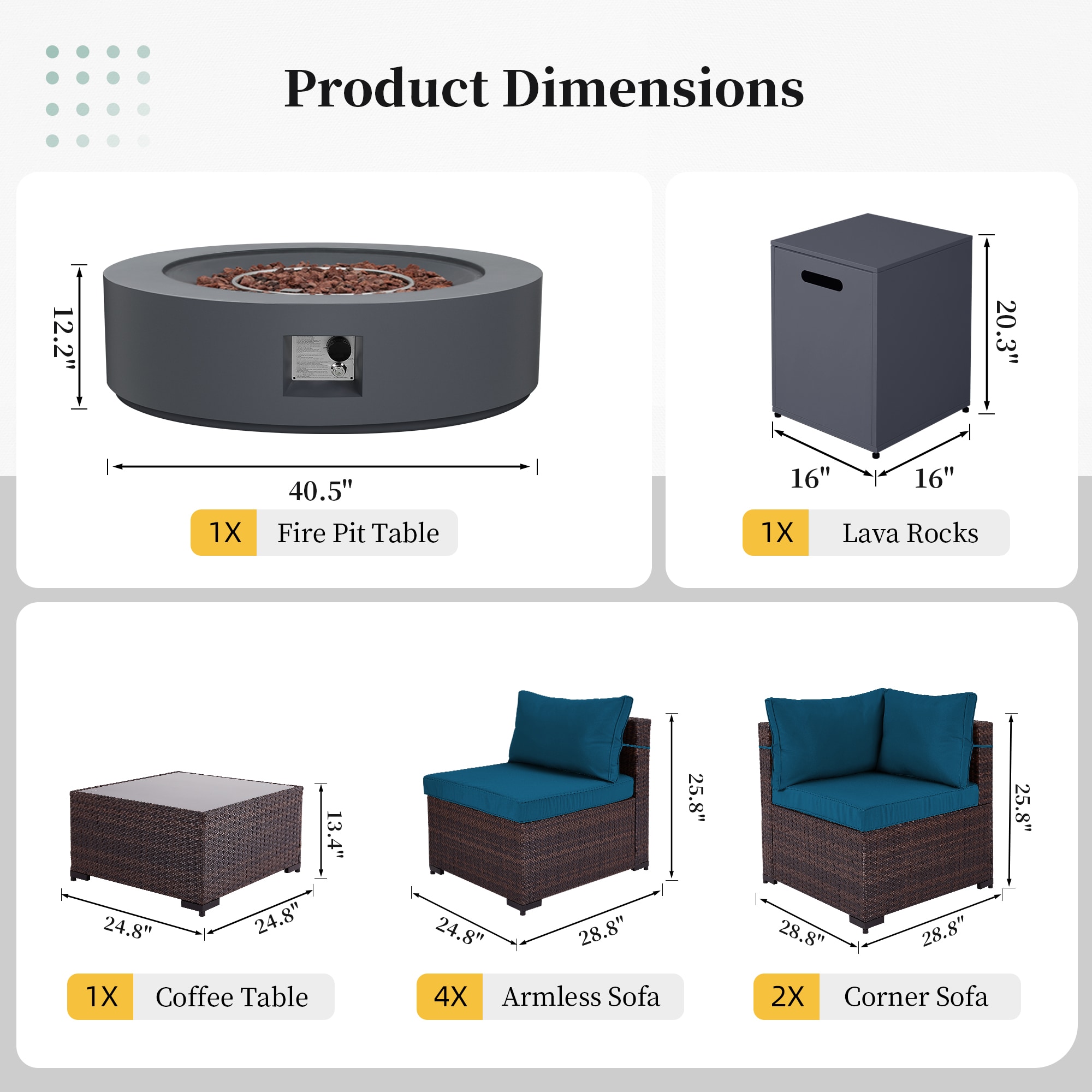 UPHA PL-2CZ-42TPDK-Z3 Patio-Conversation-Sets - View #10