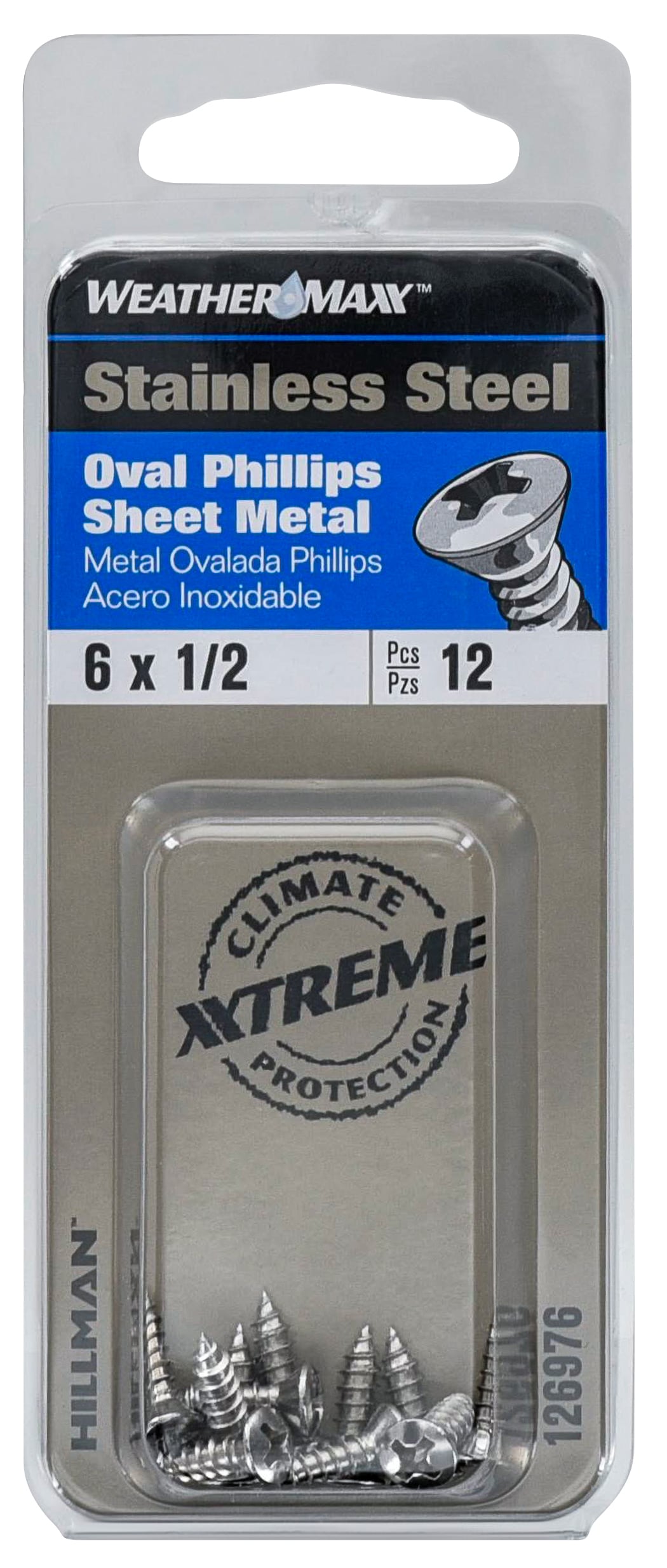 Hillman 126976 #6 x 1/2-in Phillips -Drive Standard Sheet Metal Screws 12 -Count