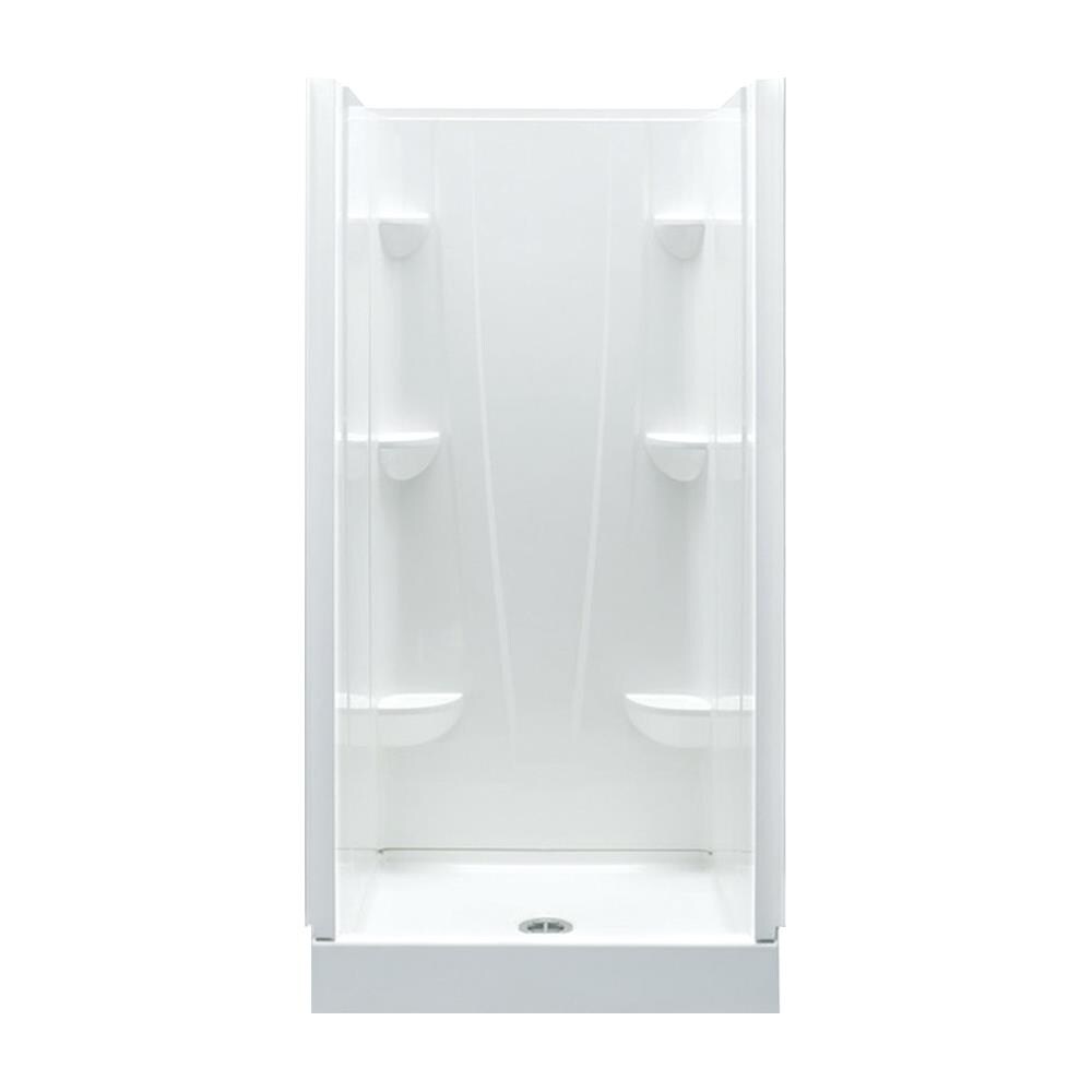 A2 White 36-in x 36-in x 76-in Alcove Shower Kit (Center Drain) in the ...