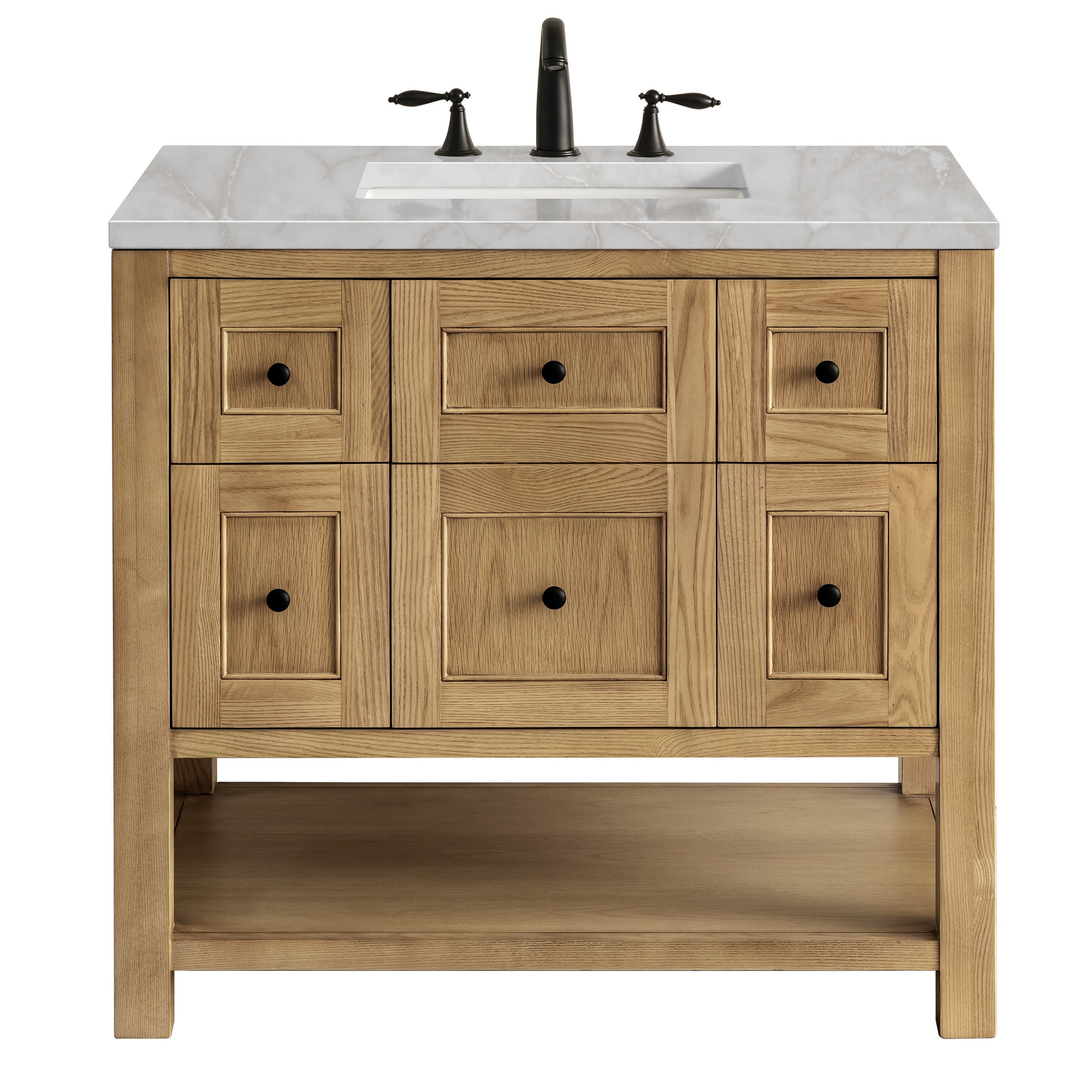 James Martin Vanities Breckenridge 36-in Light Natural Oak Undermount ...