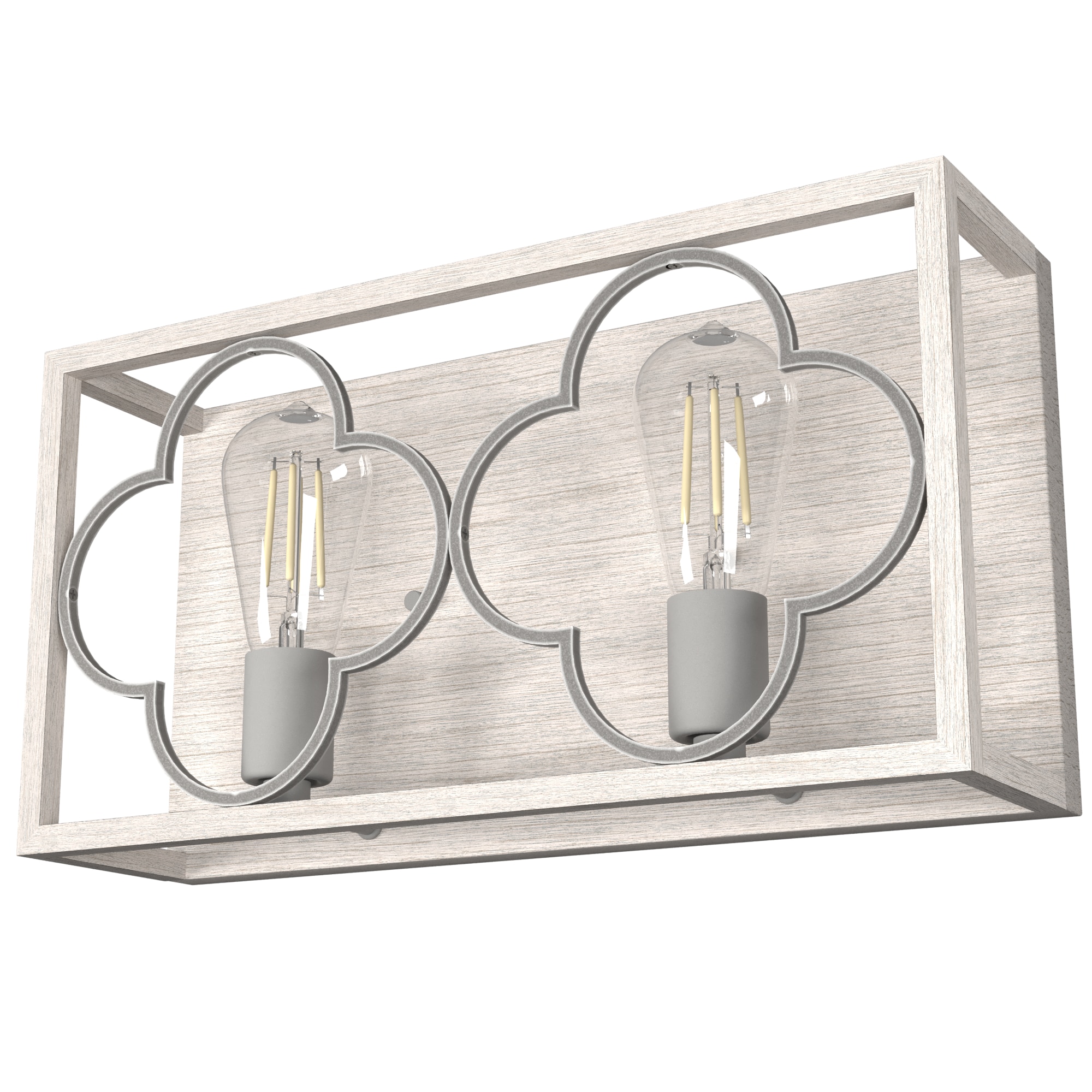 Hunter 19395 Gablecrest 4.75-in 2-Light Distressed White LED Transitional Vanity Light