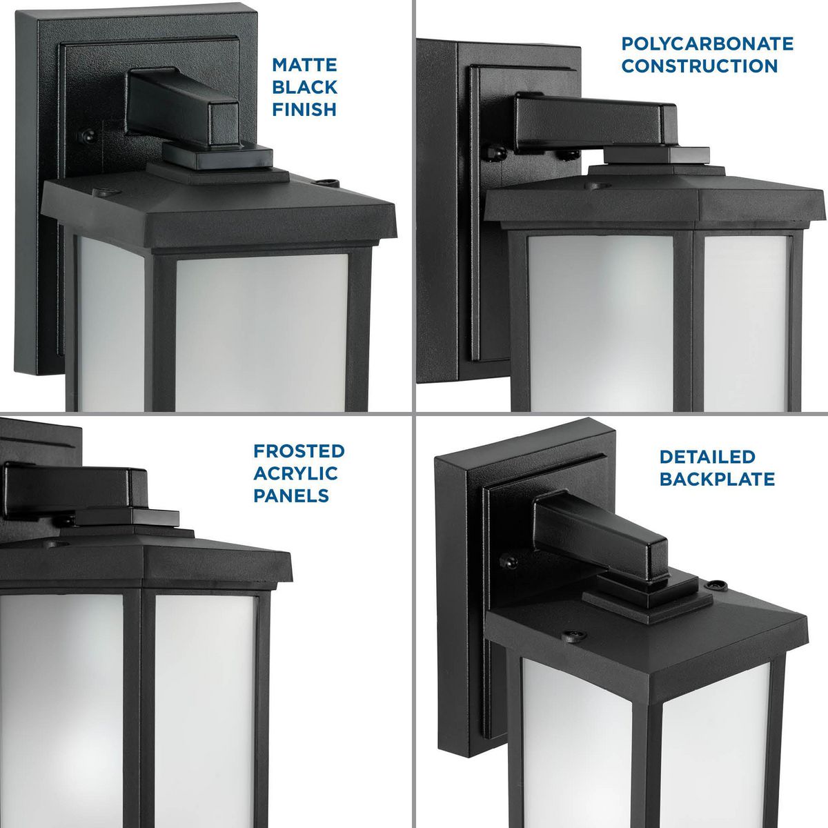 Trafford Black Dimmable Outdoor Wall Lantern with Frosted Shade