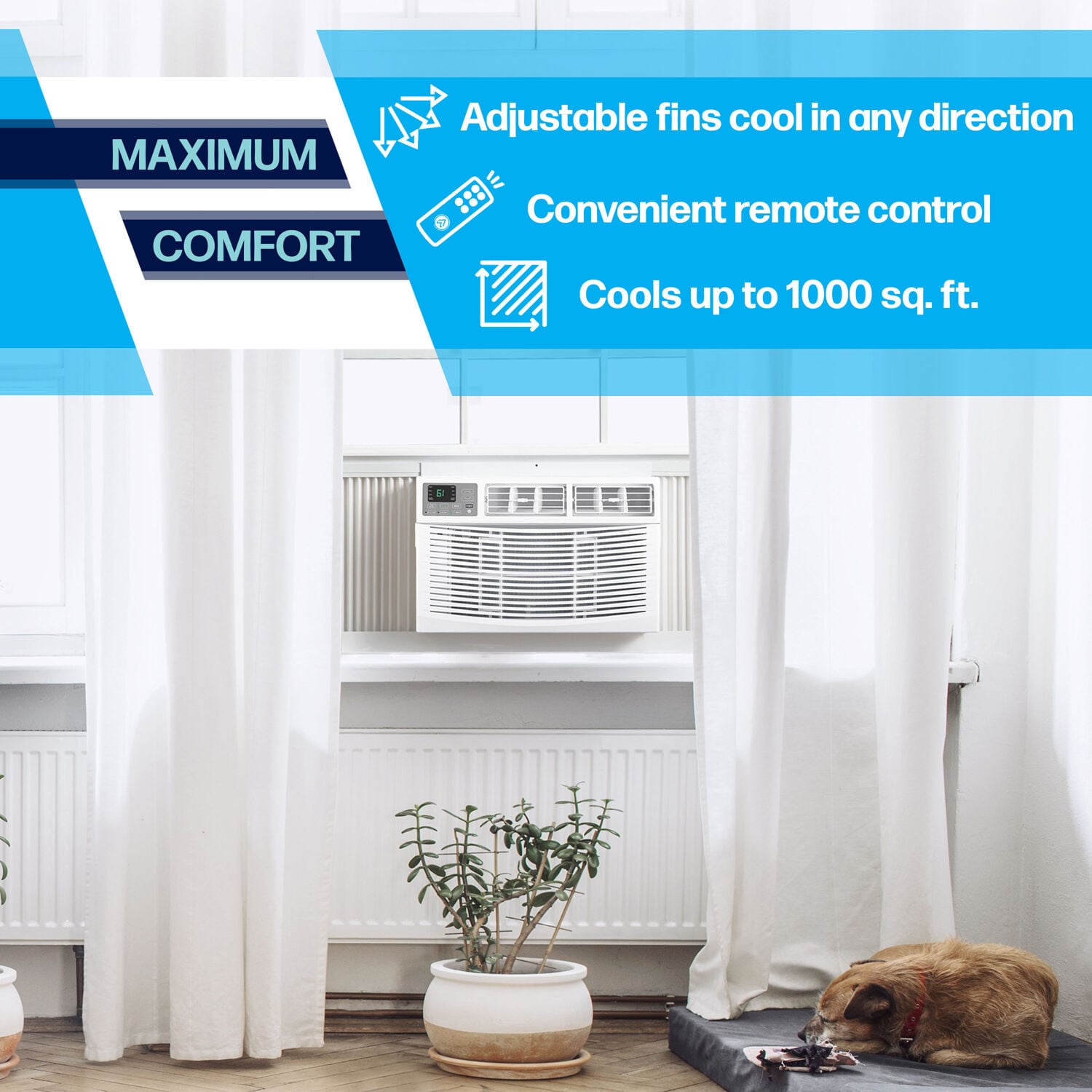 BLACK+DECKER 700-sq ft Window Air Conditioner with Remote (115