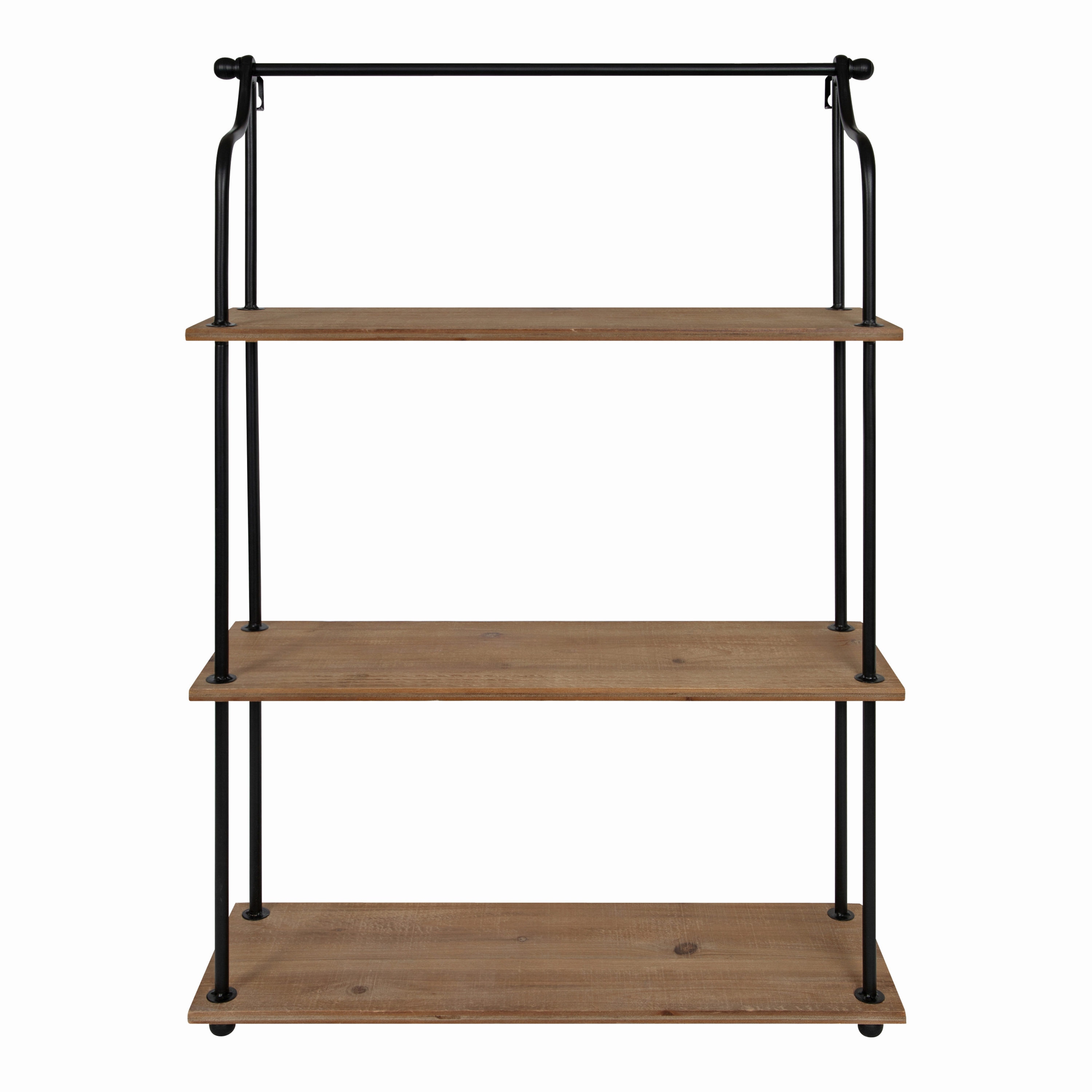 Four Tiered Wood and Metal Display Shelf