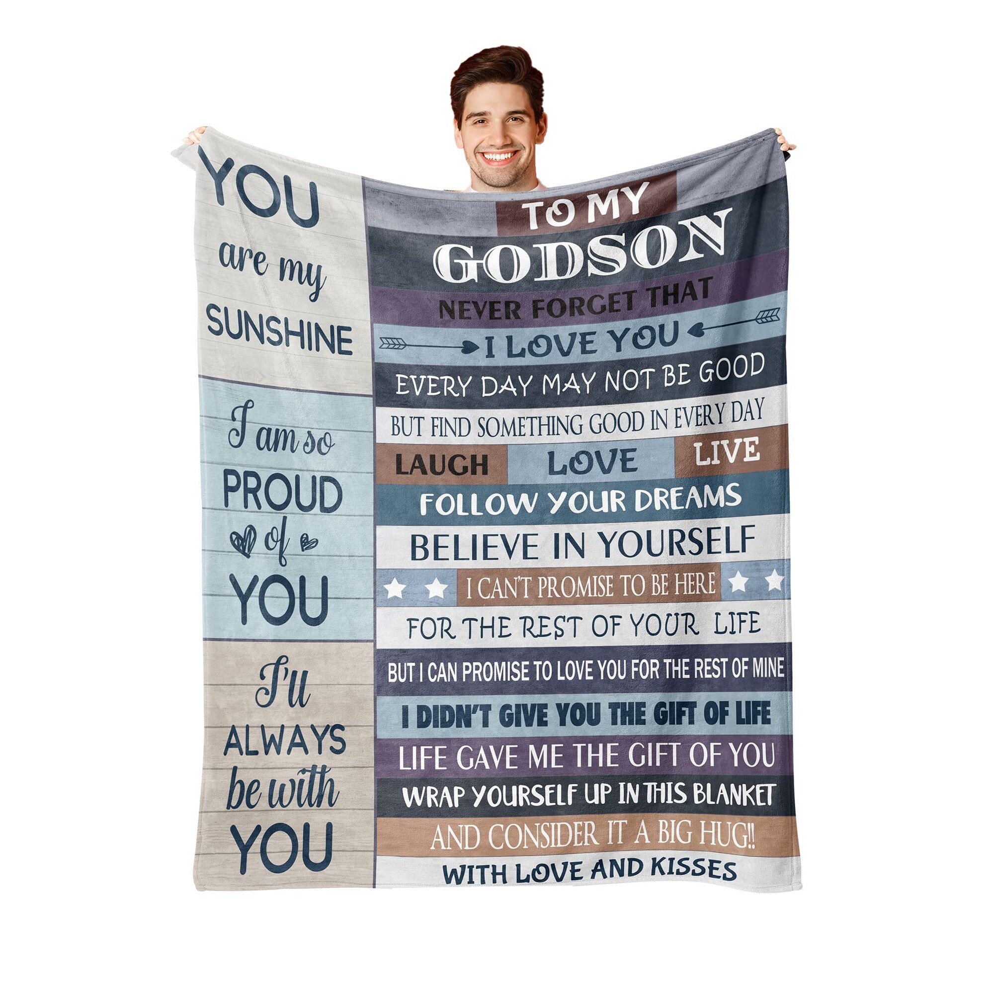 LAIFUCAM  Godson Gifts Blanket 60x50 Inches Soft Warm Cozy Throw for Boys Birthday Christmas Easter durable home and garden accessory designed